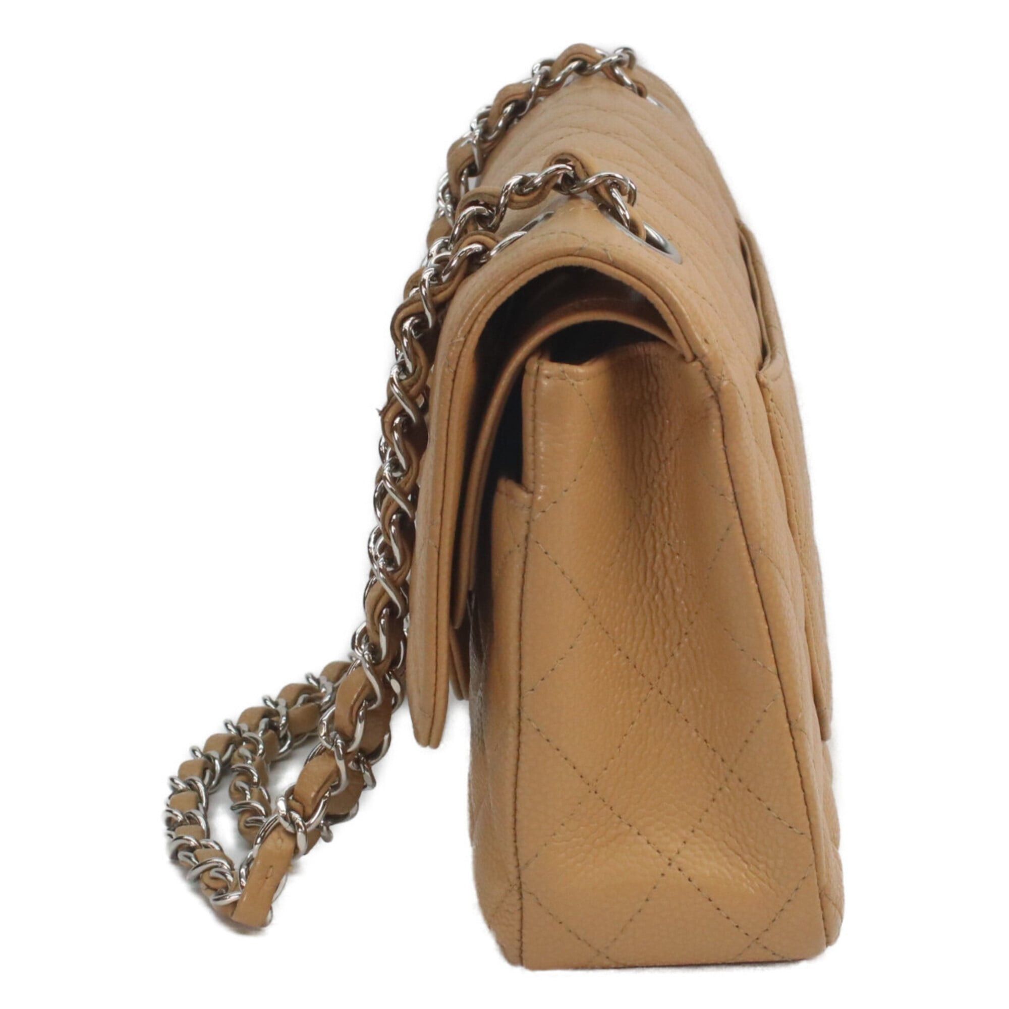 Chanel CHANEL A01112 Beige Caviar Leather Matelassé 25 Shoulder Bag with Silver Hardware (Women's) Size ONE SIZE - 2 Thumbnail