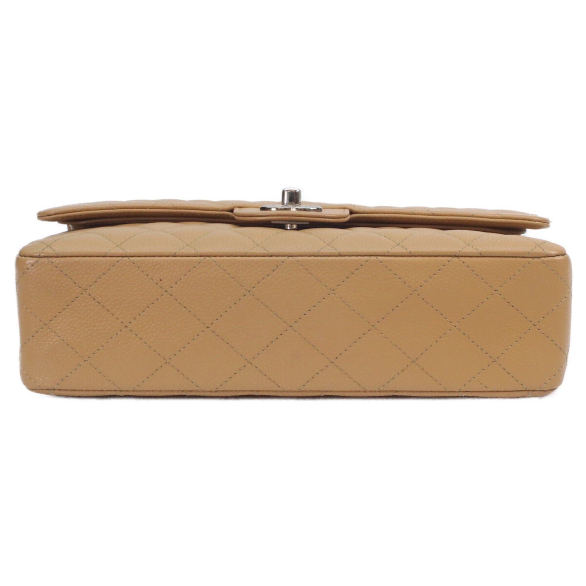 Chanel CHANEL A01112 Beige Caviar Leather Matelassé 25 Shoulder Bag with Silver Hardware (Women's) Size ONE SIZE - 5 Thumbnail