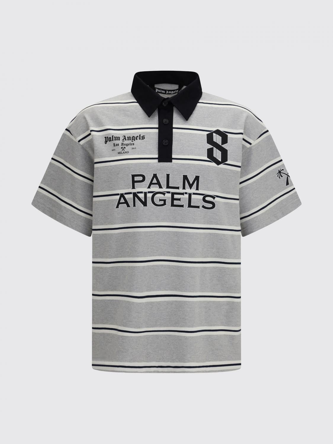 Palm Angels Palm Angels Polo Shirt Men Grey Size US S / EU 44-46 / 1 - 2 Thumbnail
