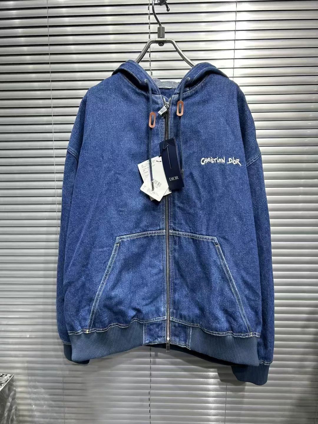 Dior Dior Embroidered Logo Zip Denim Hoodie 50 Size US M / EU 48-50 / 2 - 2 Thumbnail