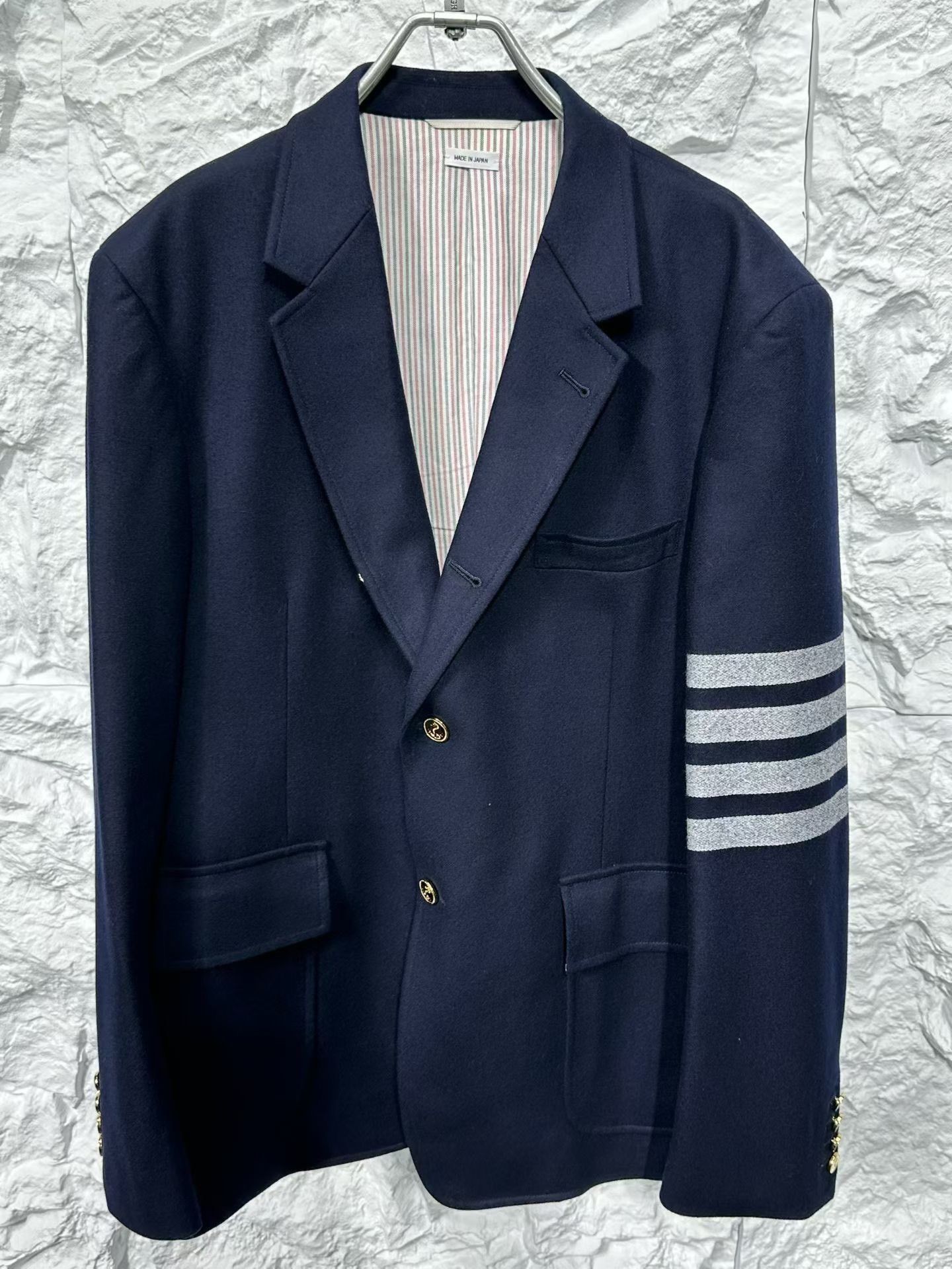 Thom Browne Thom Browne 4-Bar Navy Wool Blazer 40R Size 40R - 4 Thumbnail