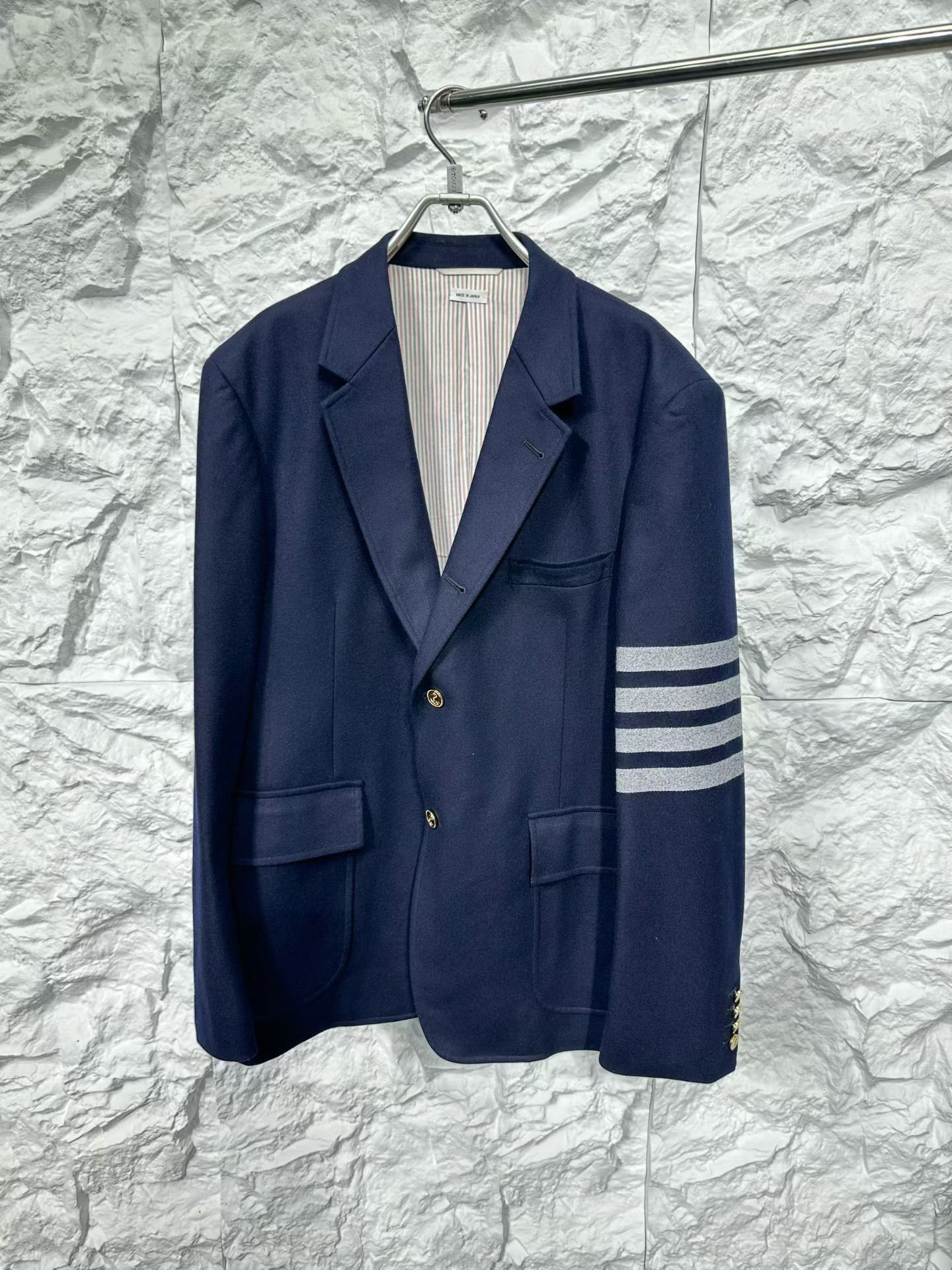 Thom Browne Thom Browne 4-Bar Navy Wool Blazer 40R Size 40R - 2 Thumbnail
