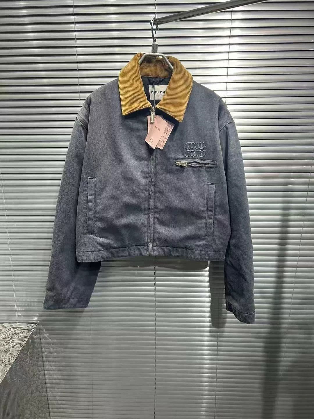 Miu Miu Miu Miu Corduroy Collar Zip Jacket Size 38 Size XS / US 0-2 / IT 36-38 - 2 Thumbnail