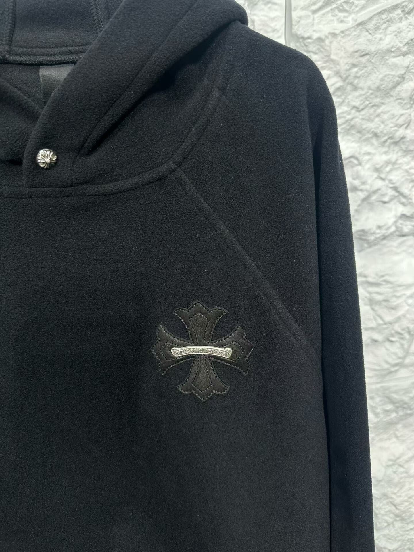 Chrome Hearts Chrome Hearts Leather Cross Fleece Hoodie Size L Size US L / EU 52-54 / 3 - 4 Thumbnail