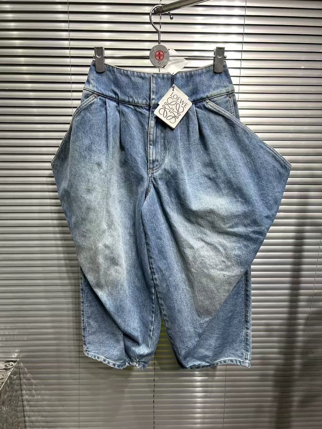 Loewe Loewe Cropped Voluminous Denim Jeans Size 32 Size 24" / US 00 / IT 34 - 2 Thumbnail