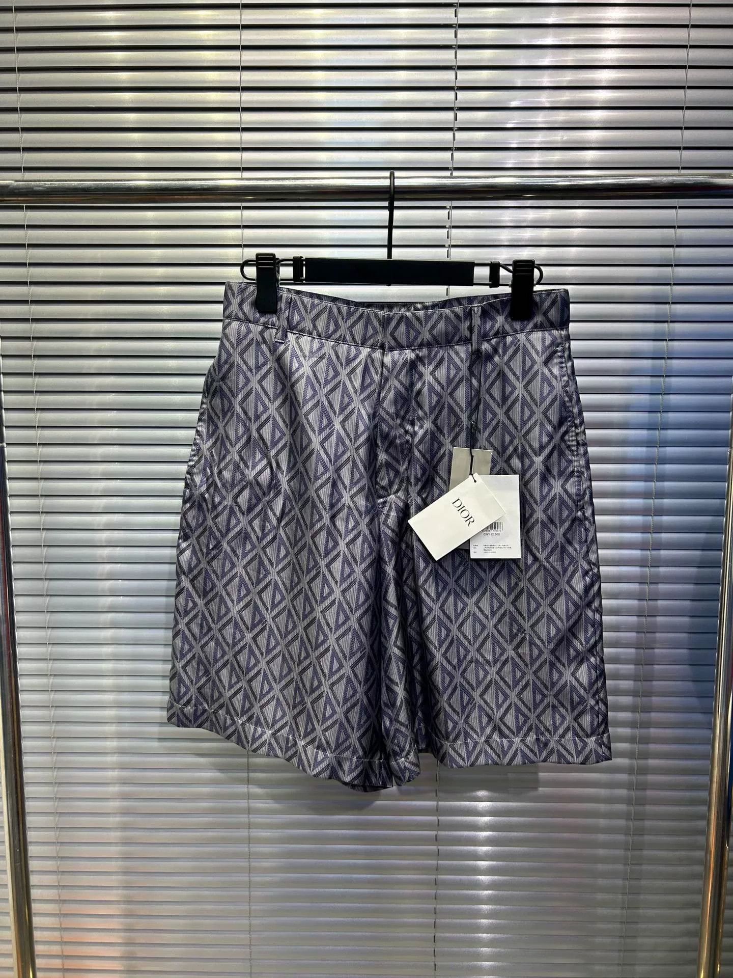 Dior Dior Geometric Diamond CD Silk Shorts 44 Size US 28 / EU 44 - 2 Thumbnail