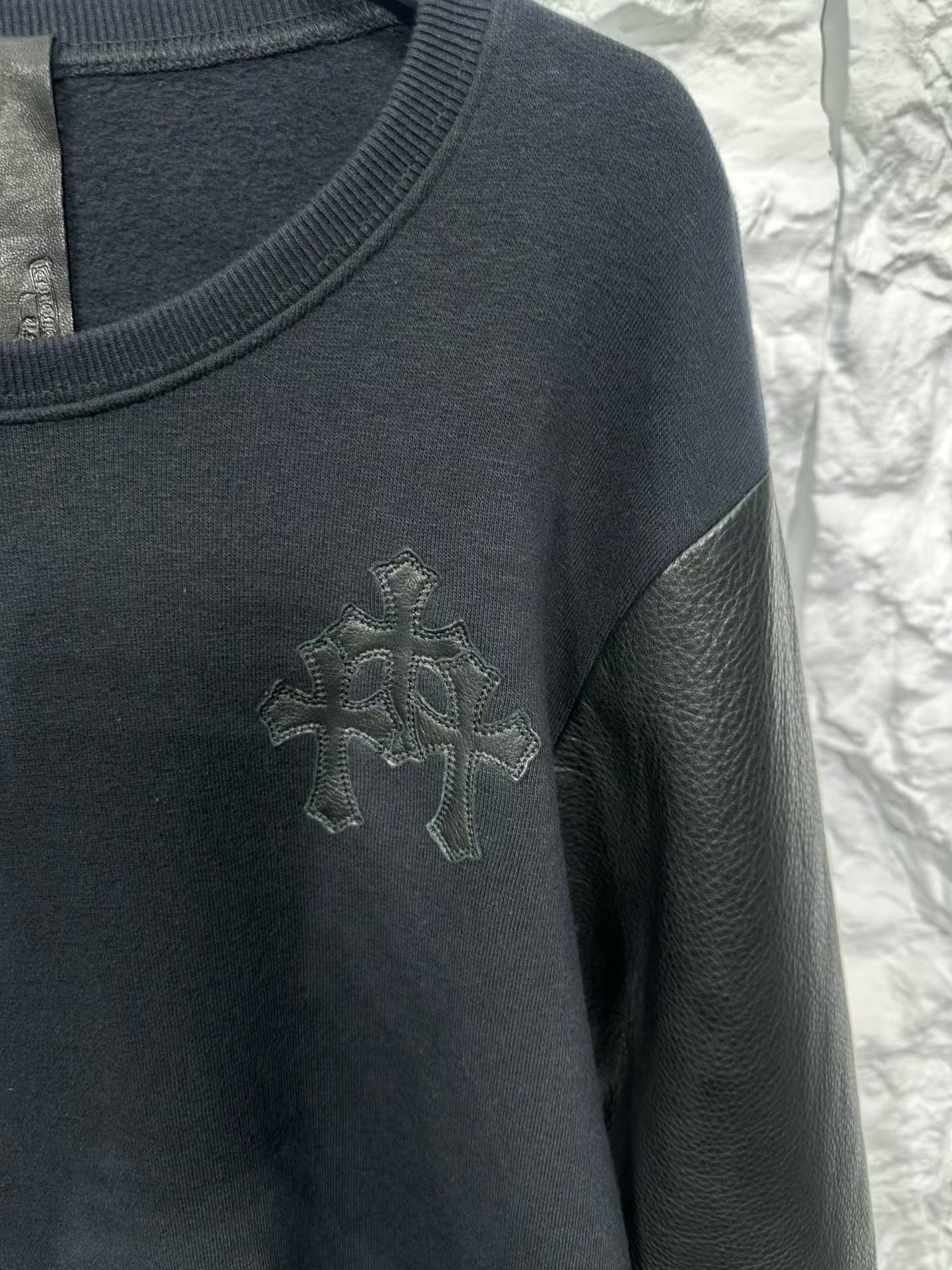 Chrome Hearts Chrome Hearts Leather Sleeve Cross Patch Sweatshirt L Size US L / EU 52-54 / 3 - 4 Thumbnail