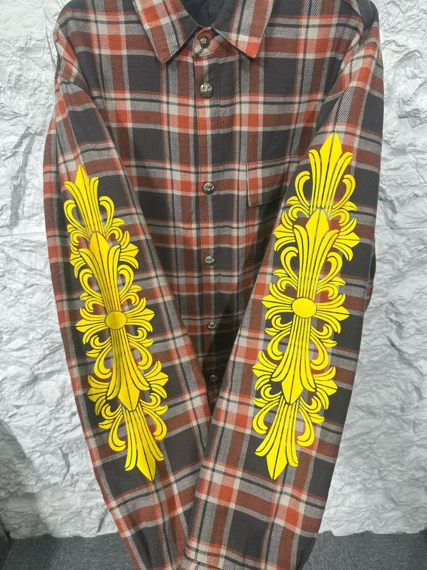 Chrome Hearts Chrome Hearts Plaid Yellow Floral Padded Jacket Size L Size US L / EU 52-54 / 3 - 5 Thumbnail
