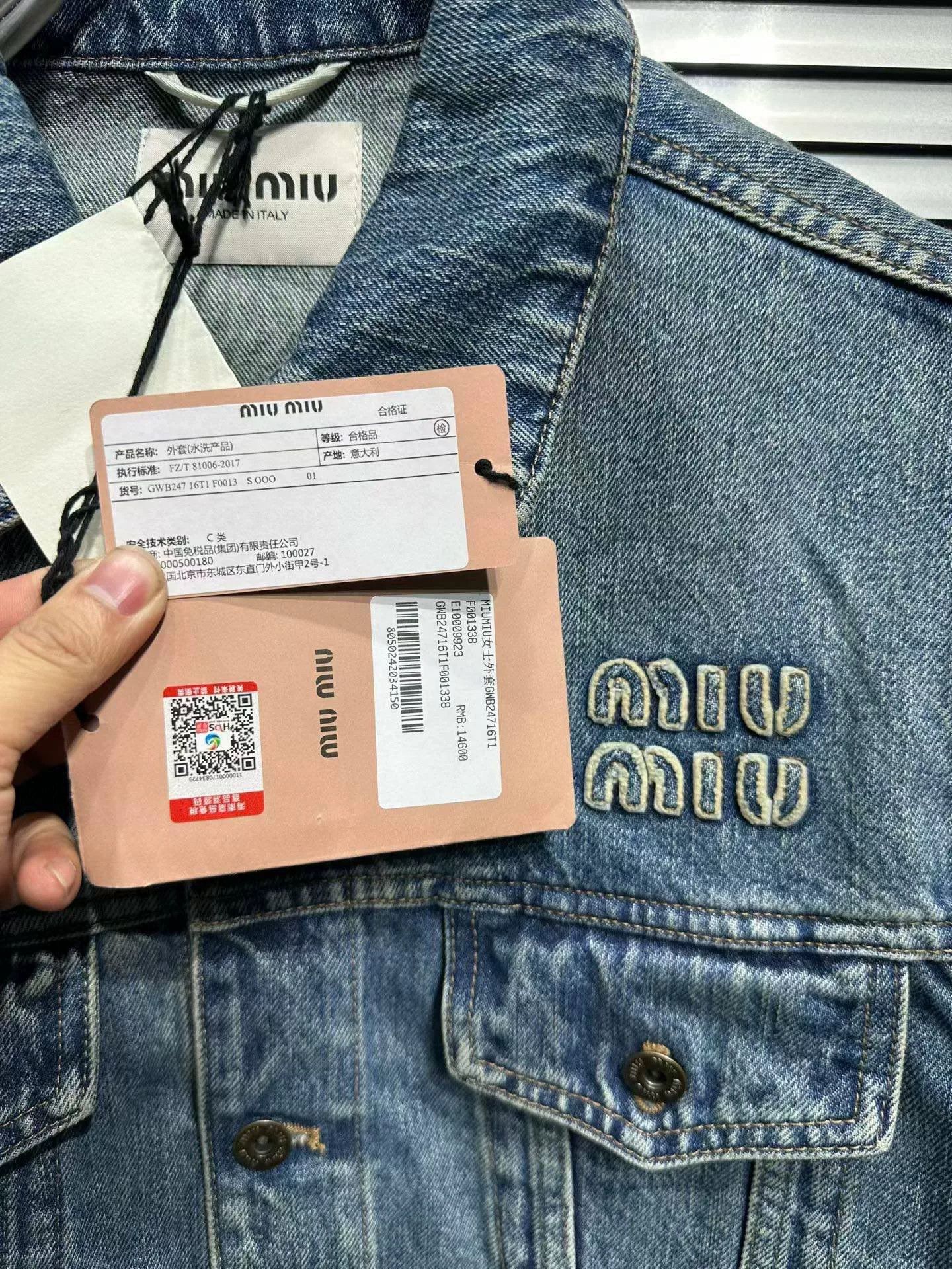 Miu Miu Miu Miu Embroidered Logo Denim Jacket IT 38 Size XS / US 0-2 / IT 36-38 - 4 Thumbnail