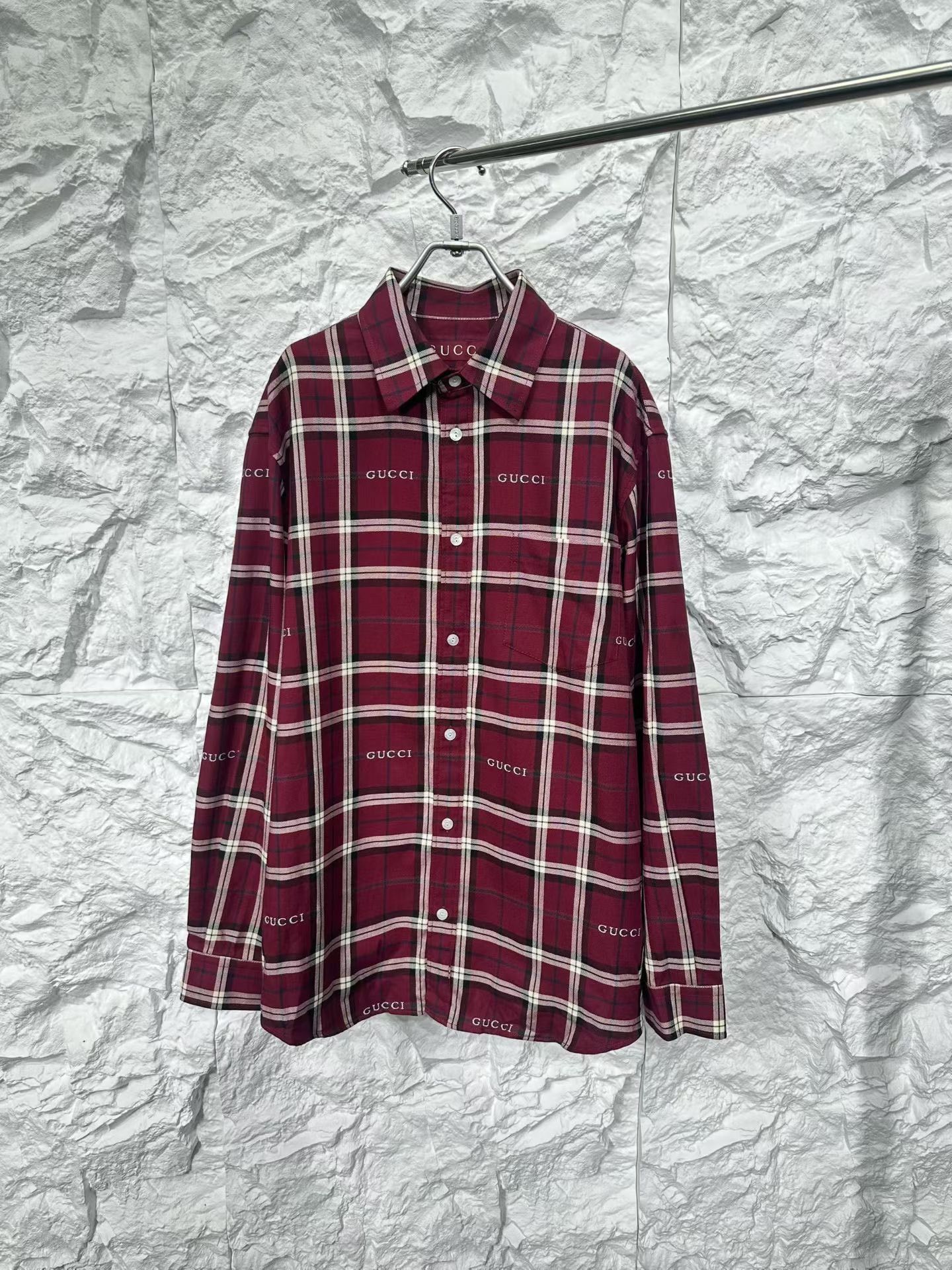 Gucci Gucci Plaid Logo Long Sleeve Shirt 48 Size US M / EU 48-50 / 2 - 2 Thumbnail