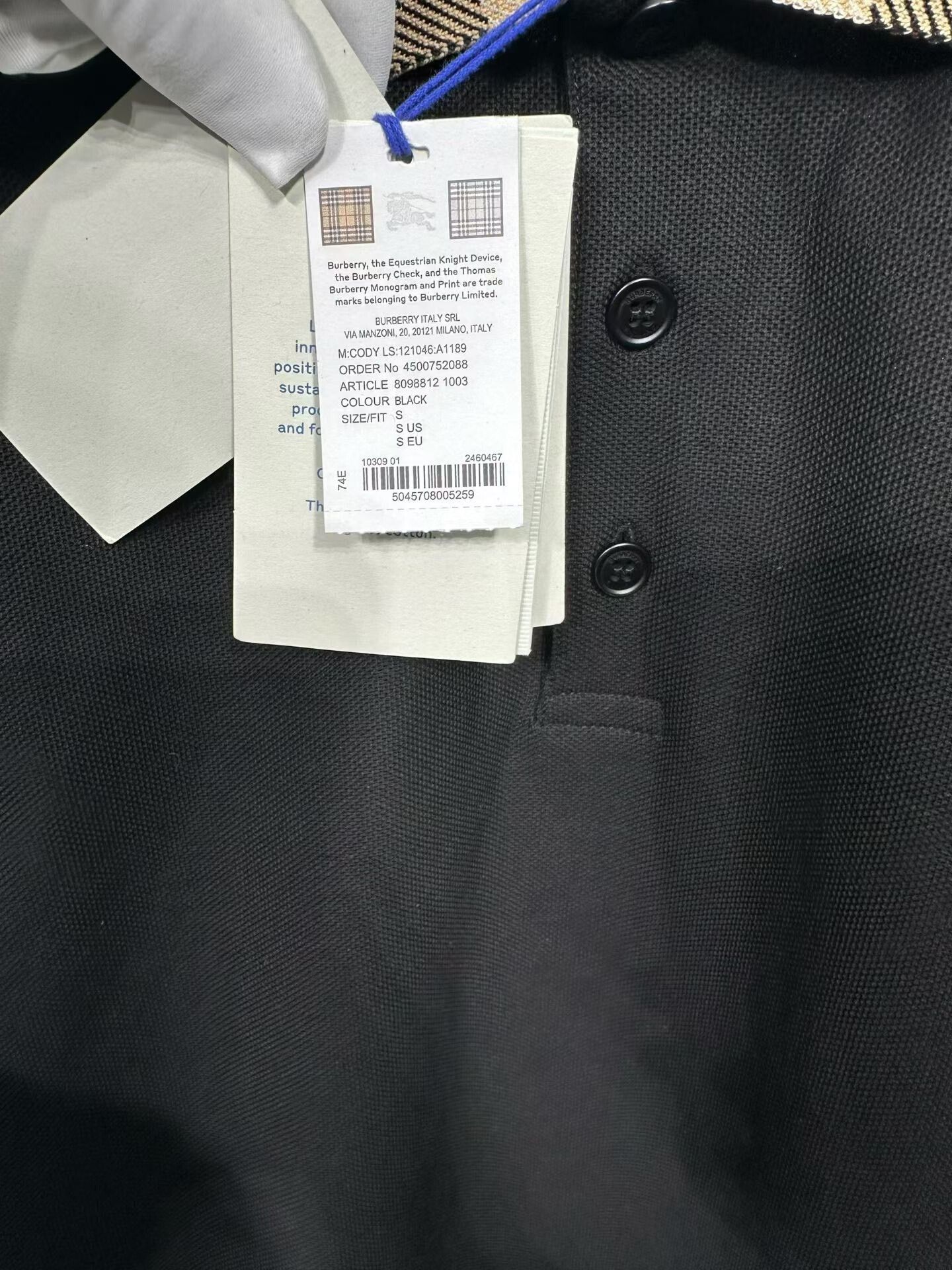 Burberry Burberry Check Collar Long Sleeve Polo Shirt S Size US S / EU 44-46 / 1 - 4 Thumbnail