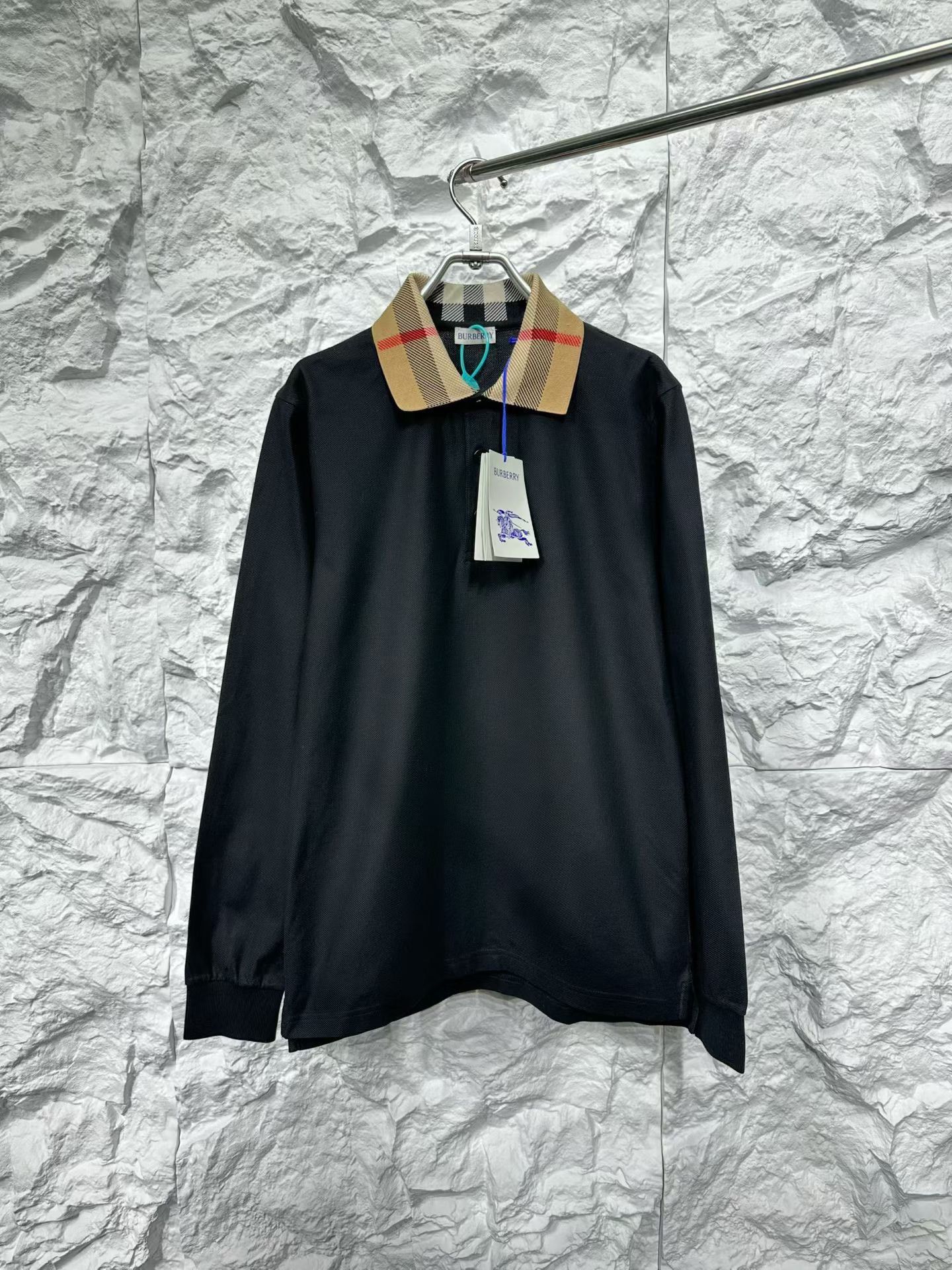 Burberry Burberry Check Collar Long Sleeve Polo Shirt S Size US S / EU 44-46 / 1 - 2 Thumbnail