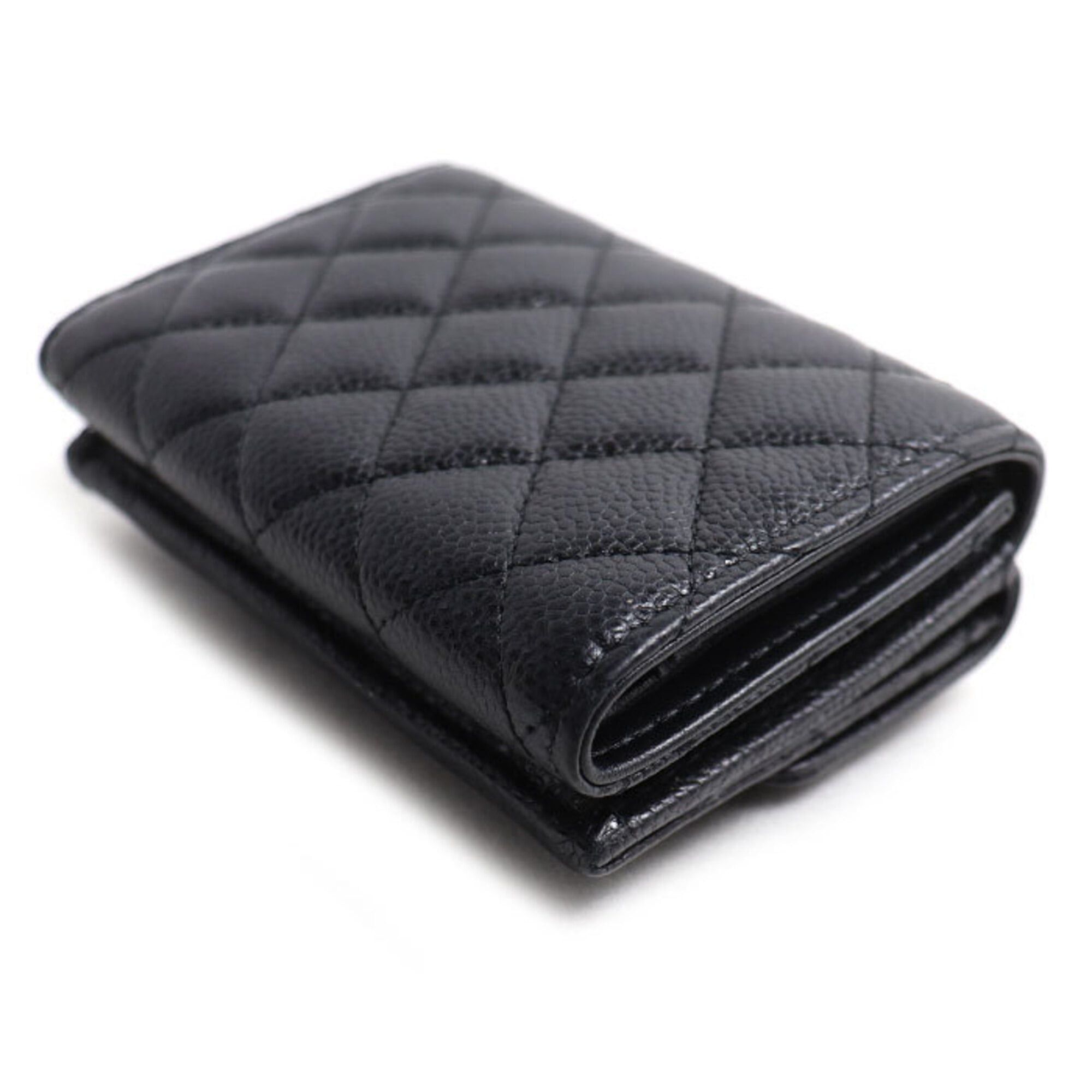 Chanel CHANEL Boy Chanel Matelassé Tri-fold Wallet, Black, A84432, Women's Size ONE SIZE - 2 Thumbnail