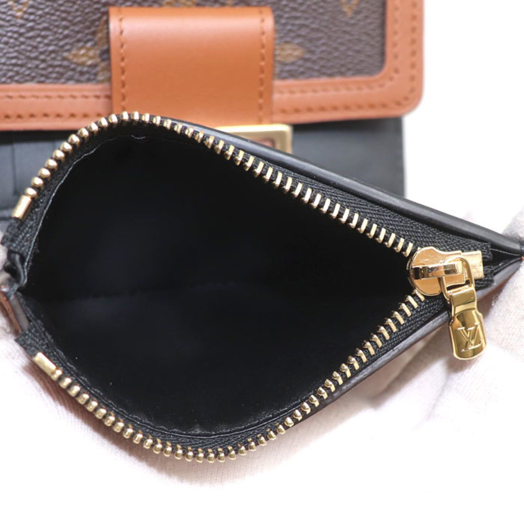 Louis Vuitton Louis Vuitton Portefeuille Dauphine Compact Tri-fold Wallet Monogram Reverse Brown M68725 IC Women's Size ONE SIZE - 5 Thumbnail