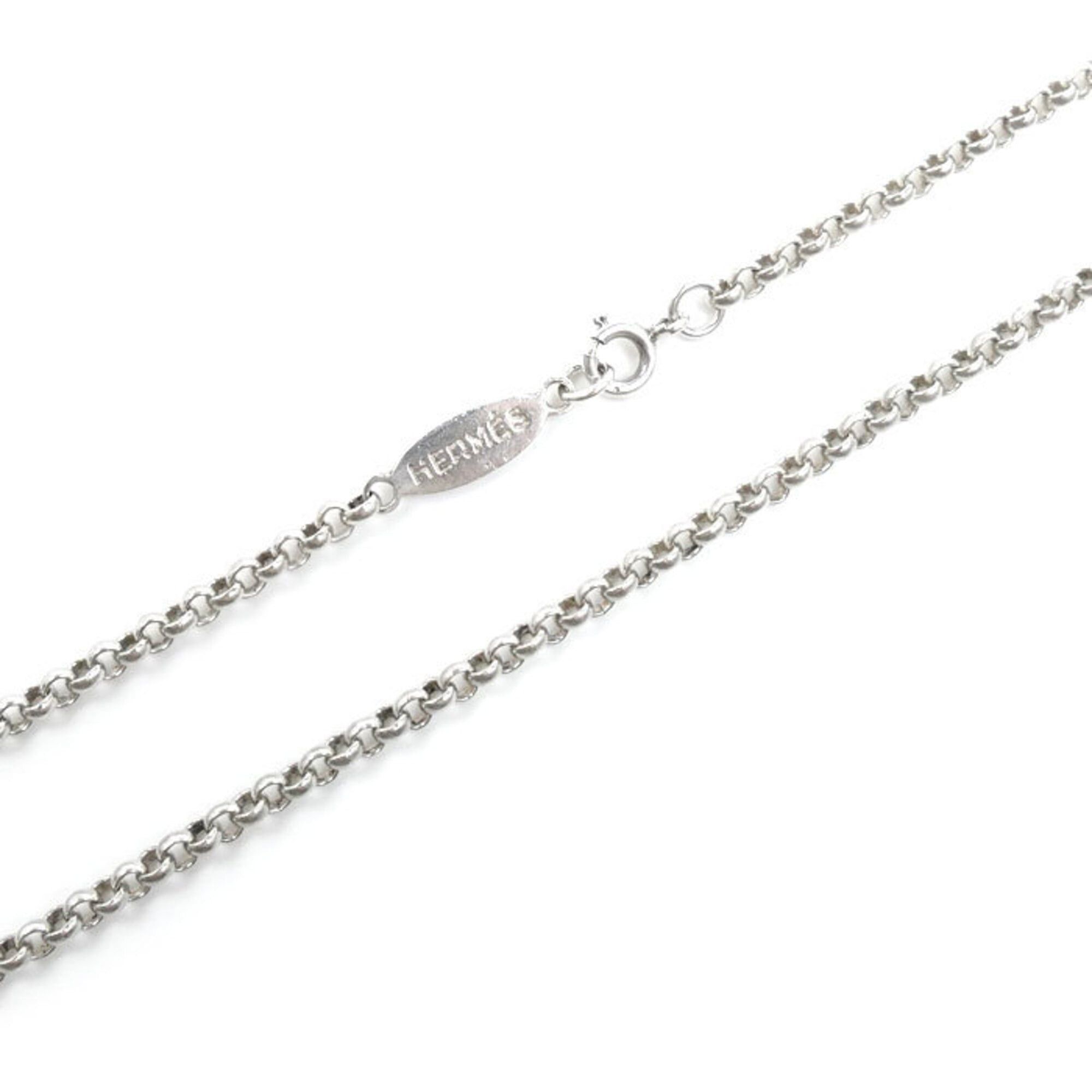 Hermes HERMES Sterling Silver 925 Vintage Rounded Necklace 10.5g 40cm Women's Size ONE SIZE - 2 Thumbnail