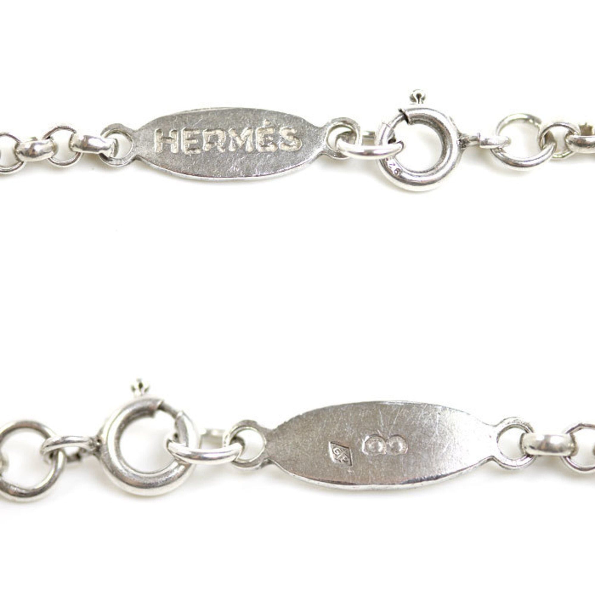 Hermes HERMES Sterling Silver 925 Vintage Rounded Necklace 10.5g 40cm Women's Size ONE SIZE - 3 Thumbnail