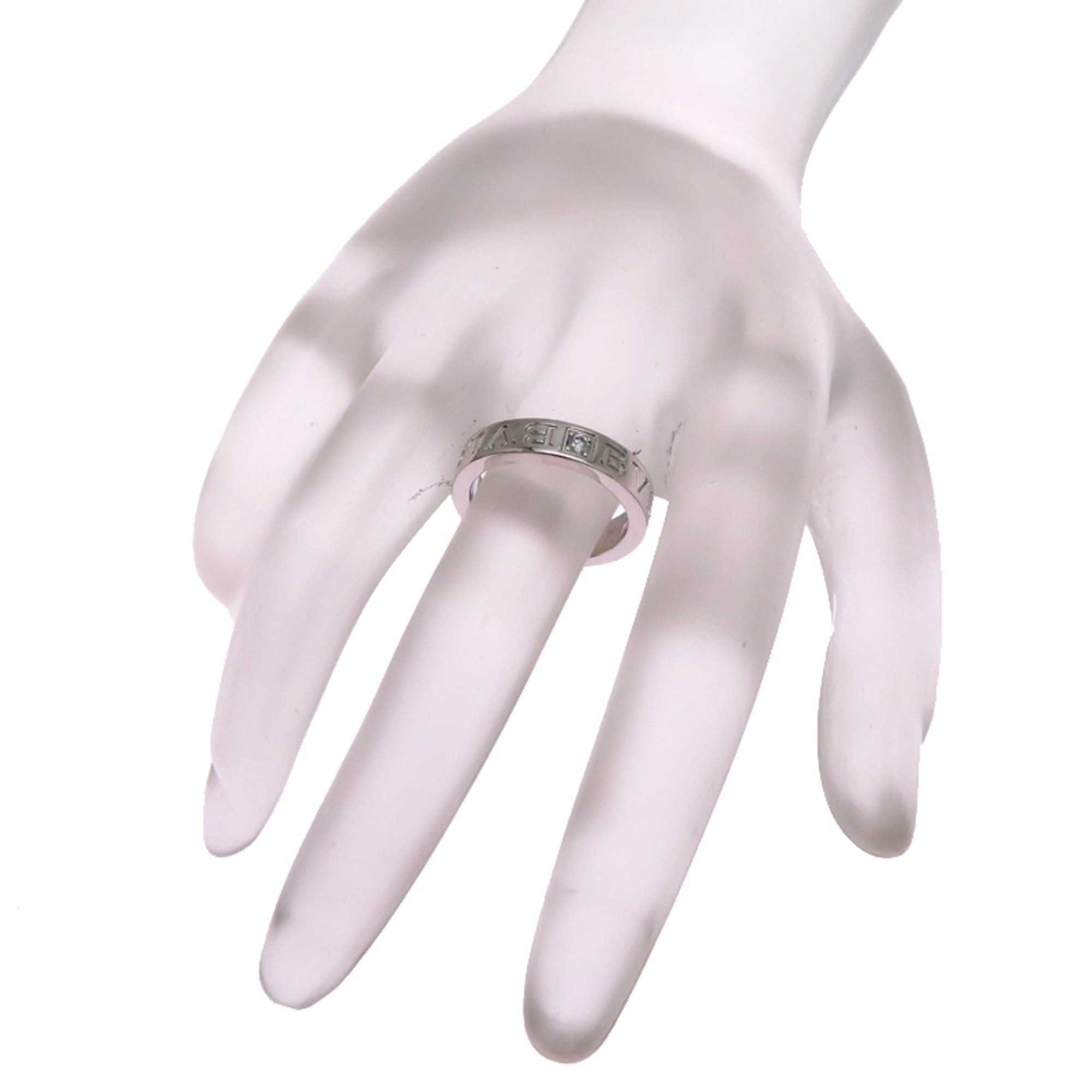 Bvlgari Bvlgari Diamond Double Logo Boys' Ring, 750 White Gold Size ONE SIZE - 7 Thumbnail