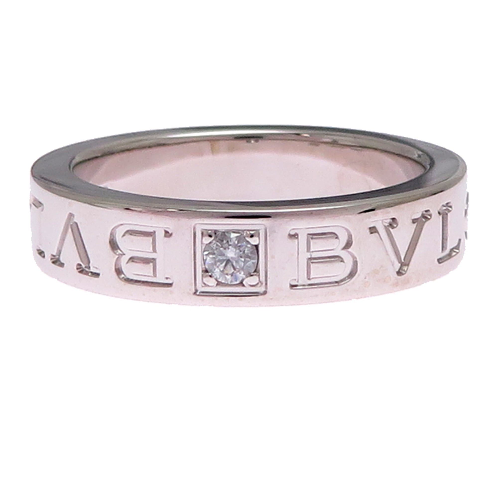 Bvlgari Bvlgari Diamond Double Logo Boys' Ring, 750 White Gold Size ONE SIZE - 4 Thumbnail