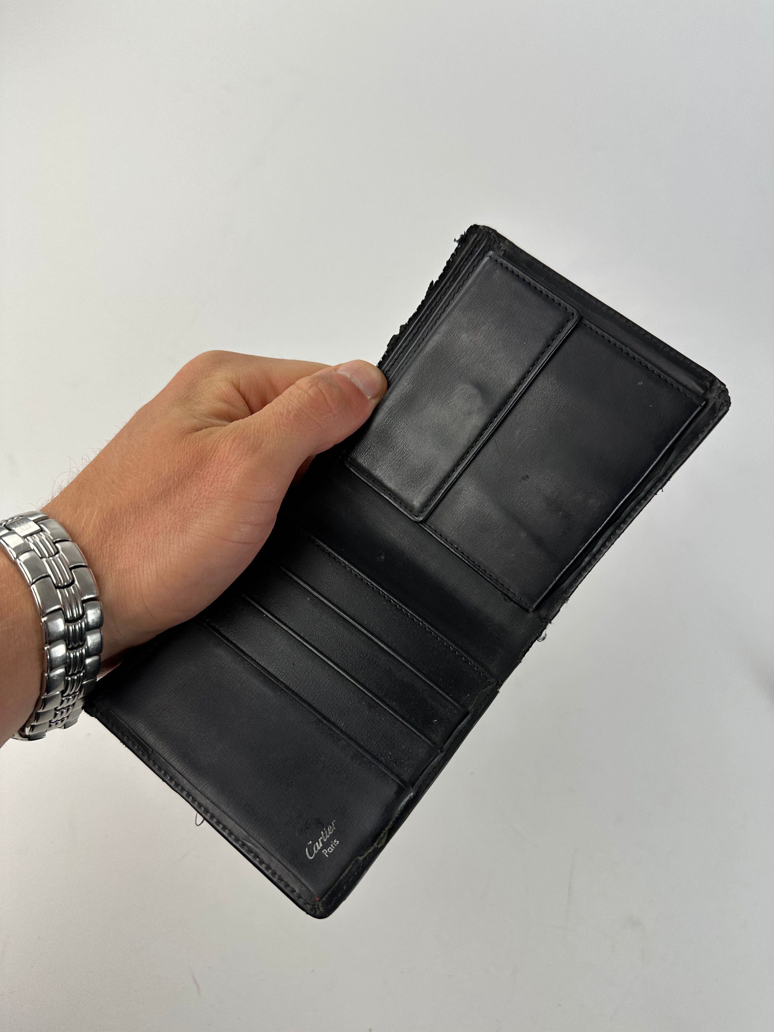 Cartier Vintage Leather Bifold Wallet Black Size ONE SIZE - 3 Thumbnail