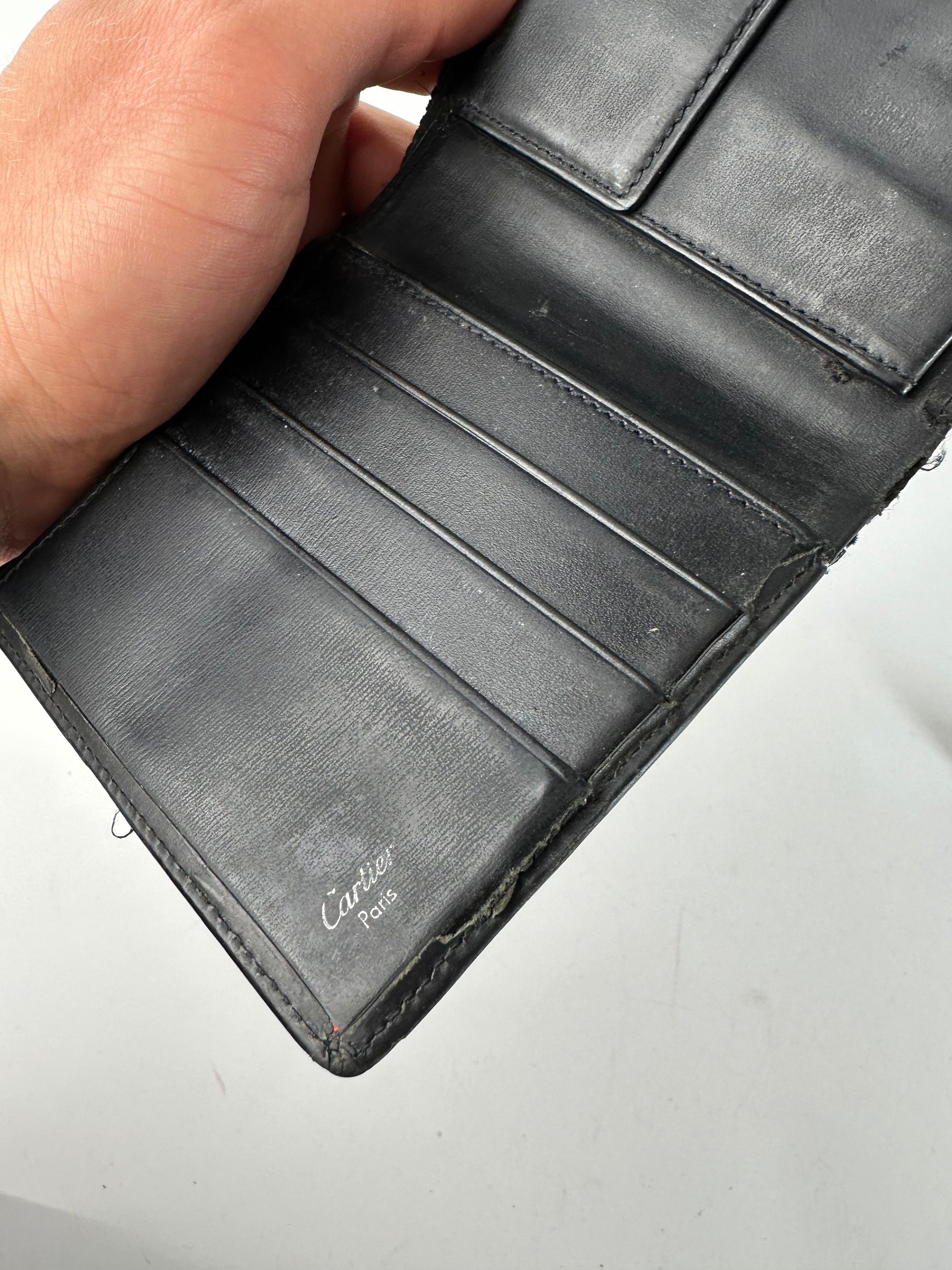 Cartier Vintage Leather Bifold Wallet Black Size ONE SIZE - 4 Thumbnail