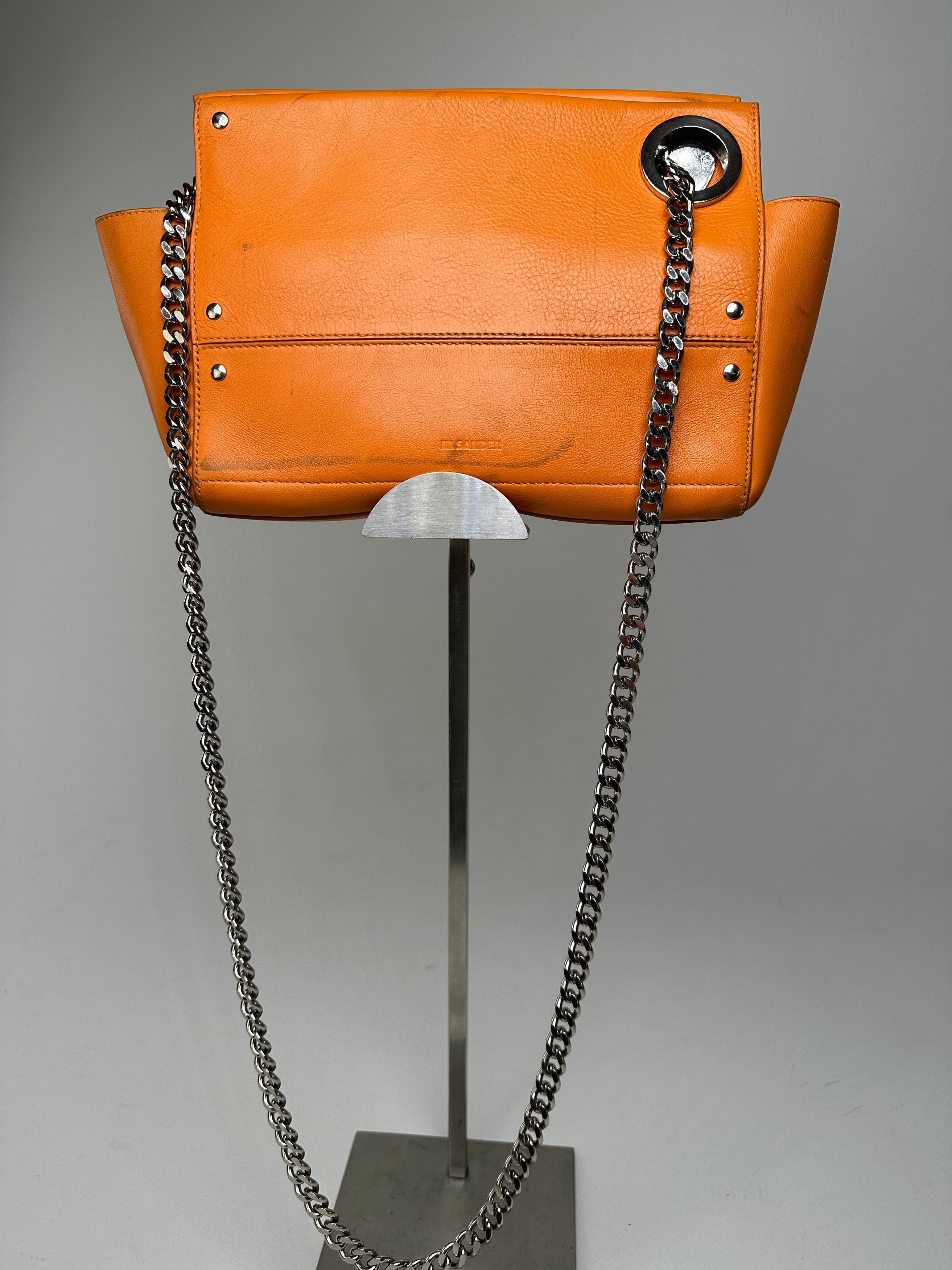 Jil Sander Vintage Orange Leather Chain Shoulder Bag Size ONE SIZE - 6 Thumbnail