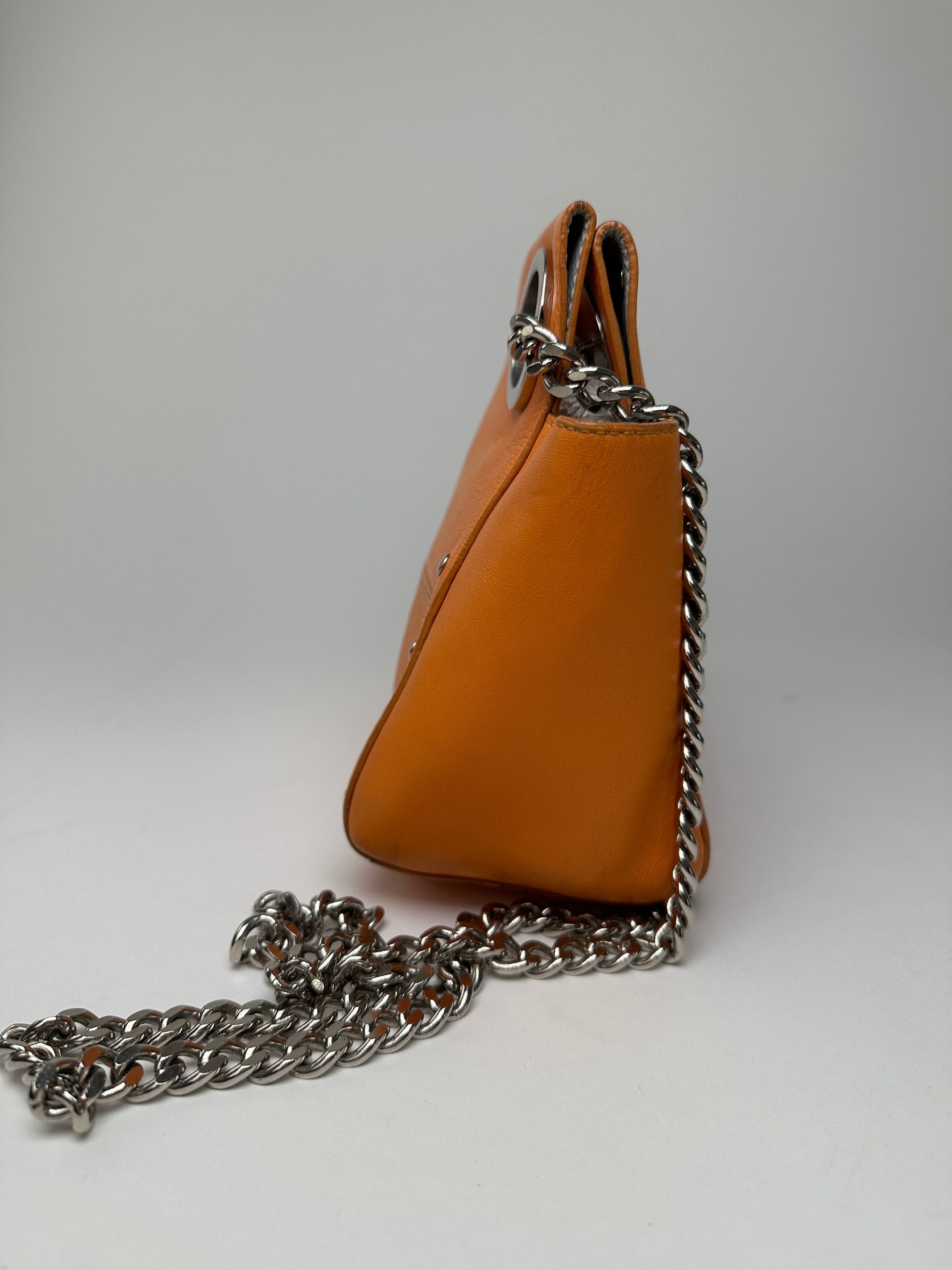 Jil Sander Vintage Orange Leather Chain Shoulder Bag Size ONE SIZE - 7 Thumbnail