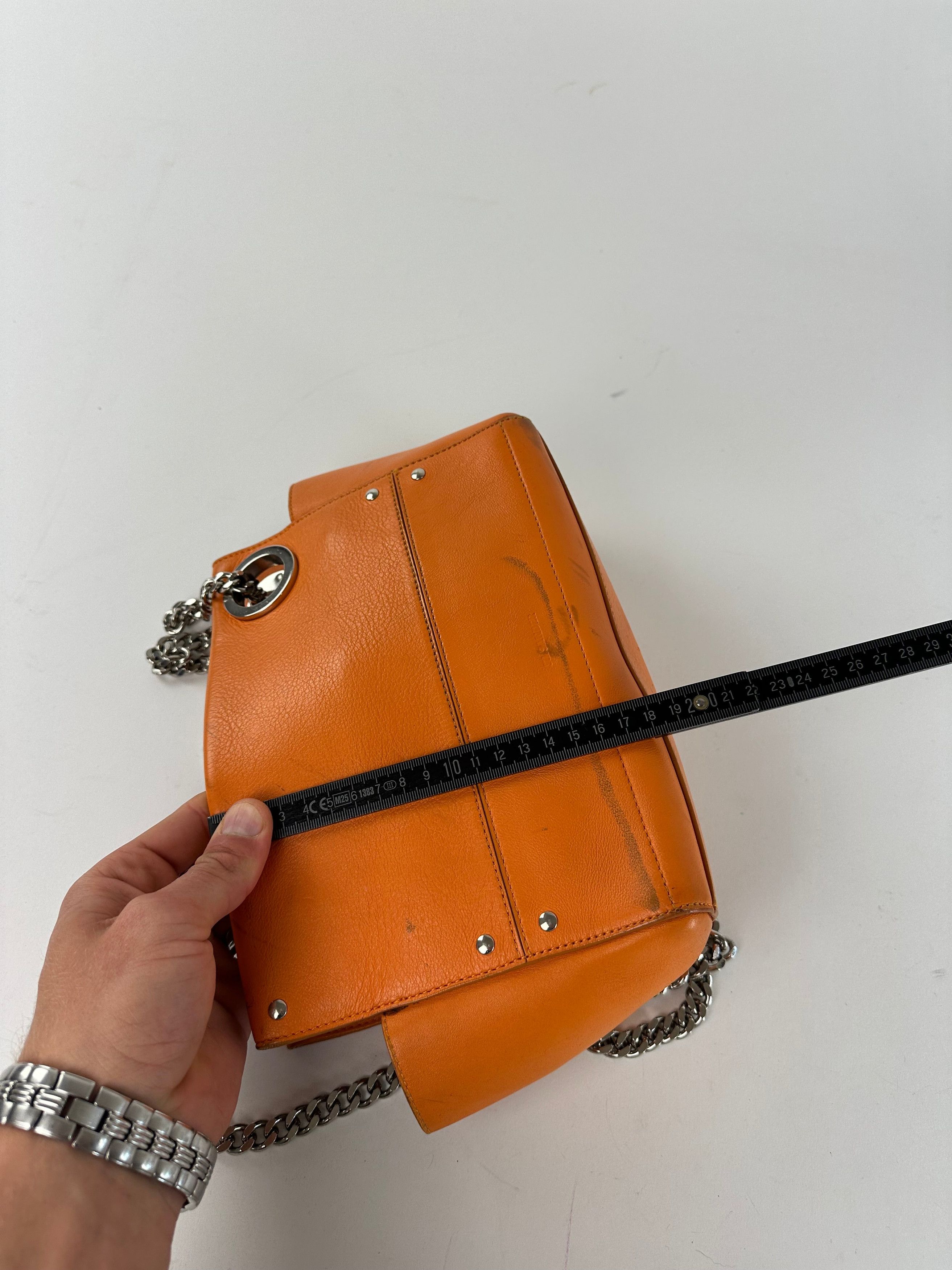 Jil Sander Vintage Orange Leather Chain Shoulder Bag Size ONE SIZE - 10 Thumbnail