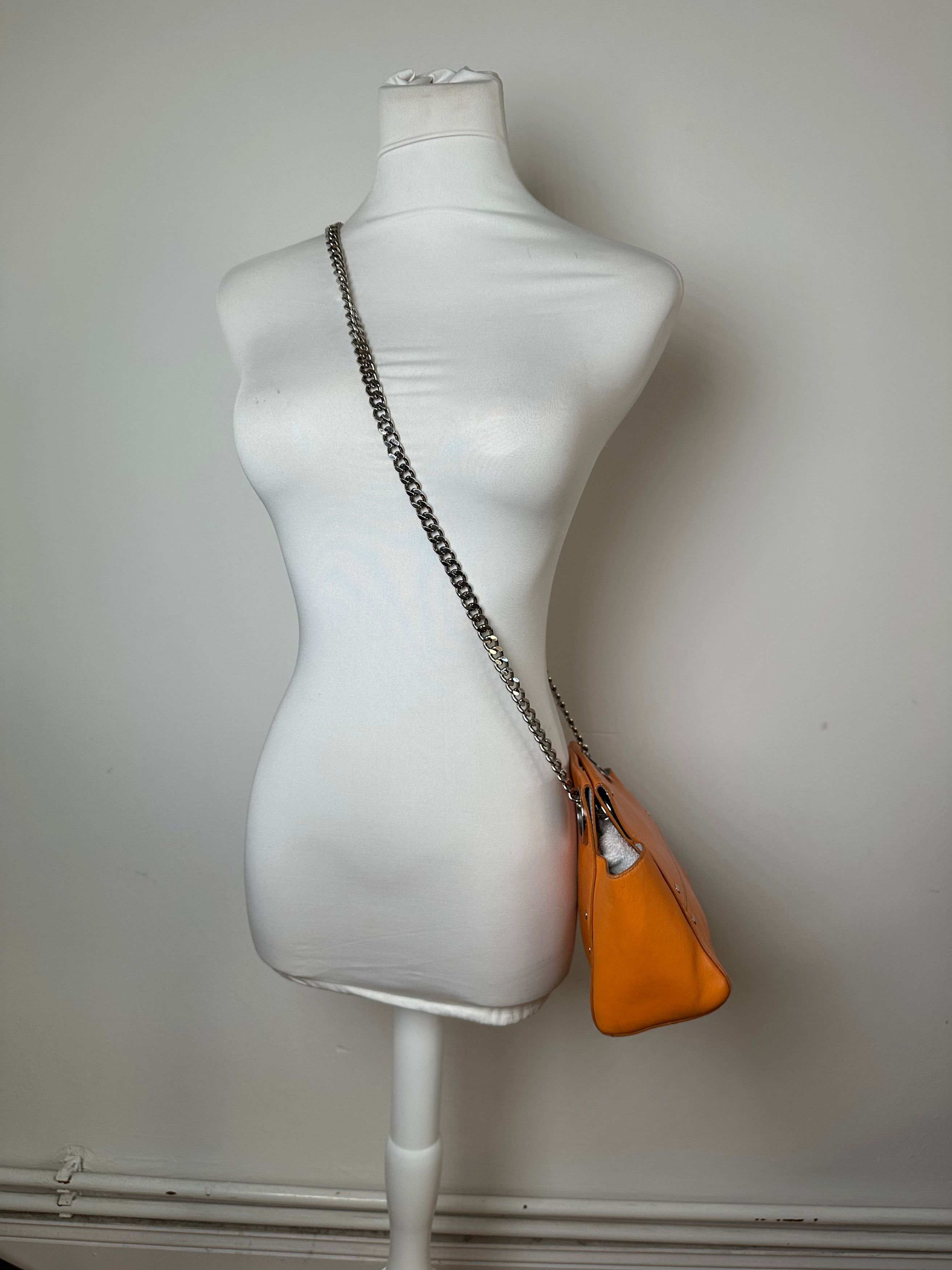 Jil Sander Vintage Orange Leather Chain Shoulder Bag Size ONE SIZE - 13 Thumbnail