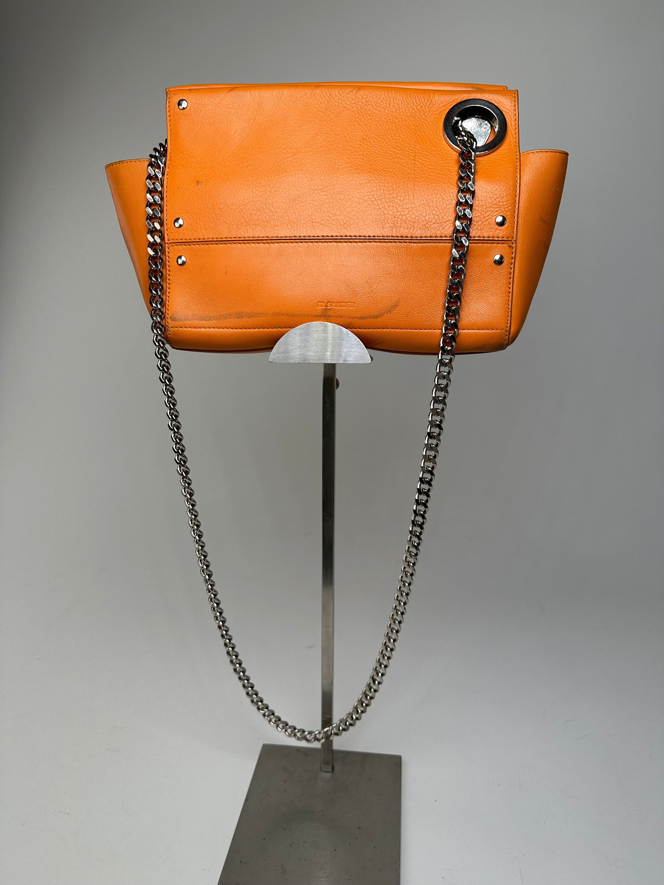 Jil Sander Vintage Orange Leather Chain Shoulder Bag Size ONE SIZE - 14 Thumbnail