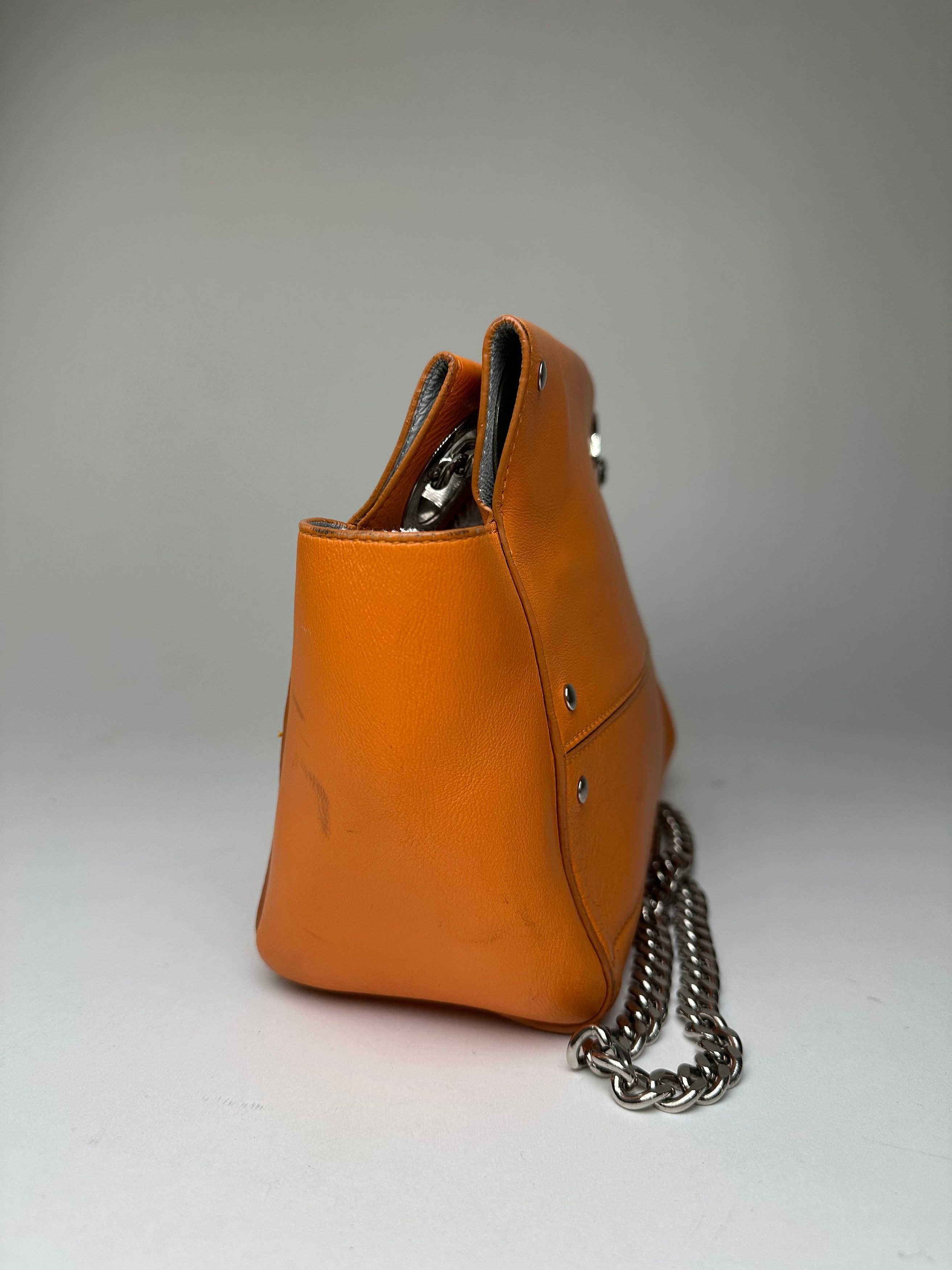 Jil Sander Vintage Orange Leather Chain Shoulder Bag Size ONE SIZE - 5 Thumbnail