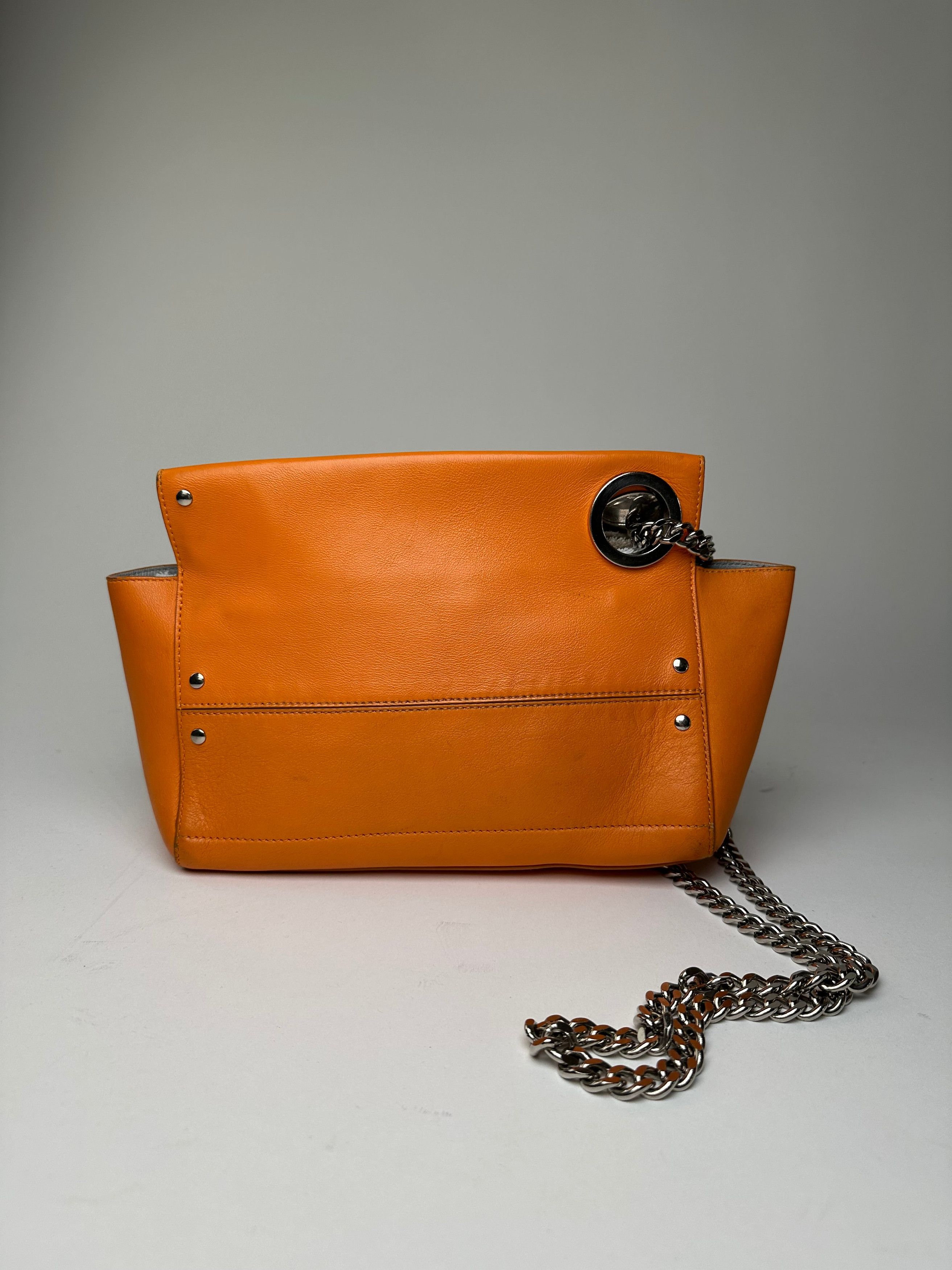 Jil Sander Vintage Orange Leather Chain Shoulder Bag Size ONE SIZE - 2 Thumbnail