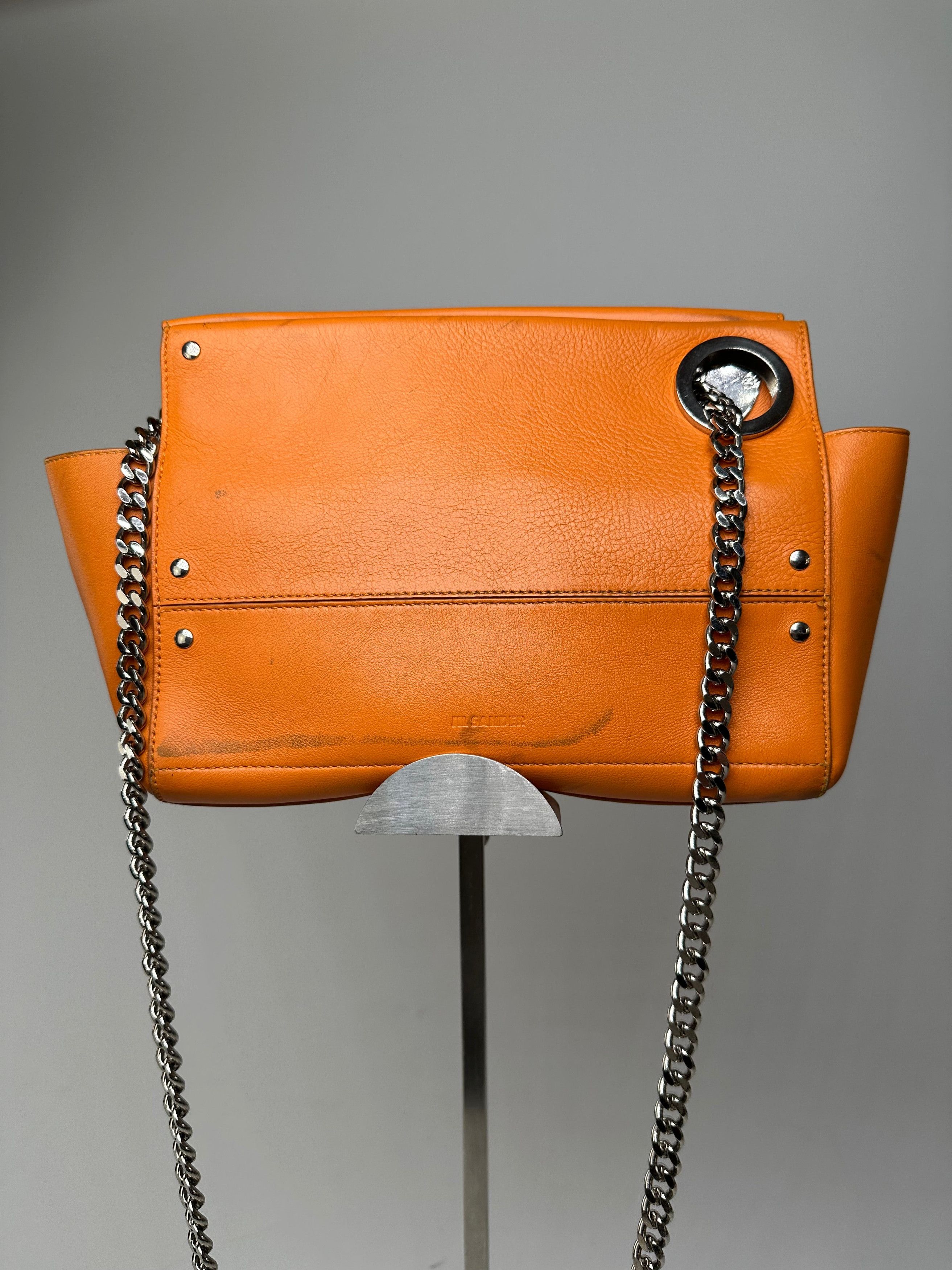 Jil Sander Vintage Orange Leather Chain Shoulder Bag Size ONE SIZE - 8 Thumbnail