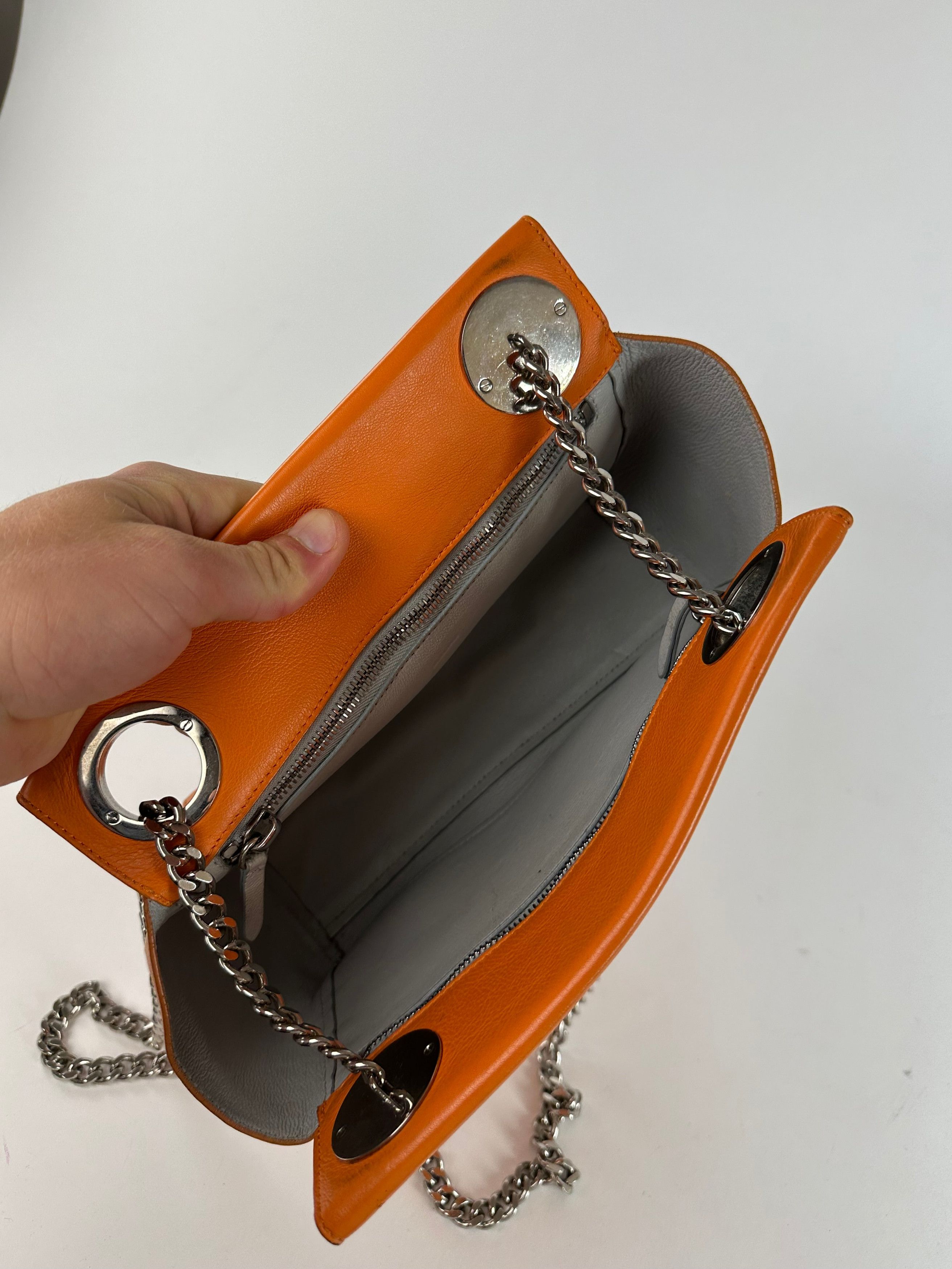 Jil Sander Vintage Orange Leather Chain Shoulder Bag Size ONE SIZE - 3 Thumbnail