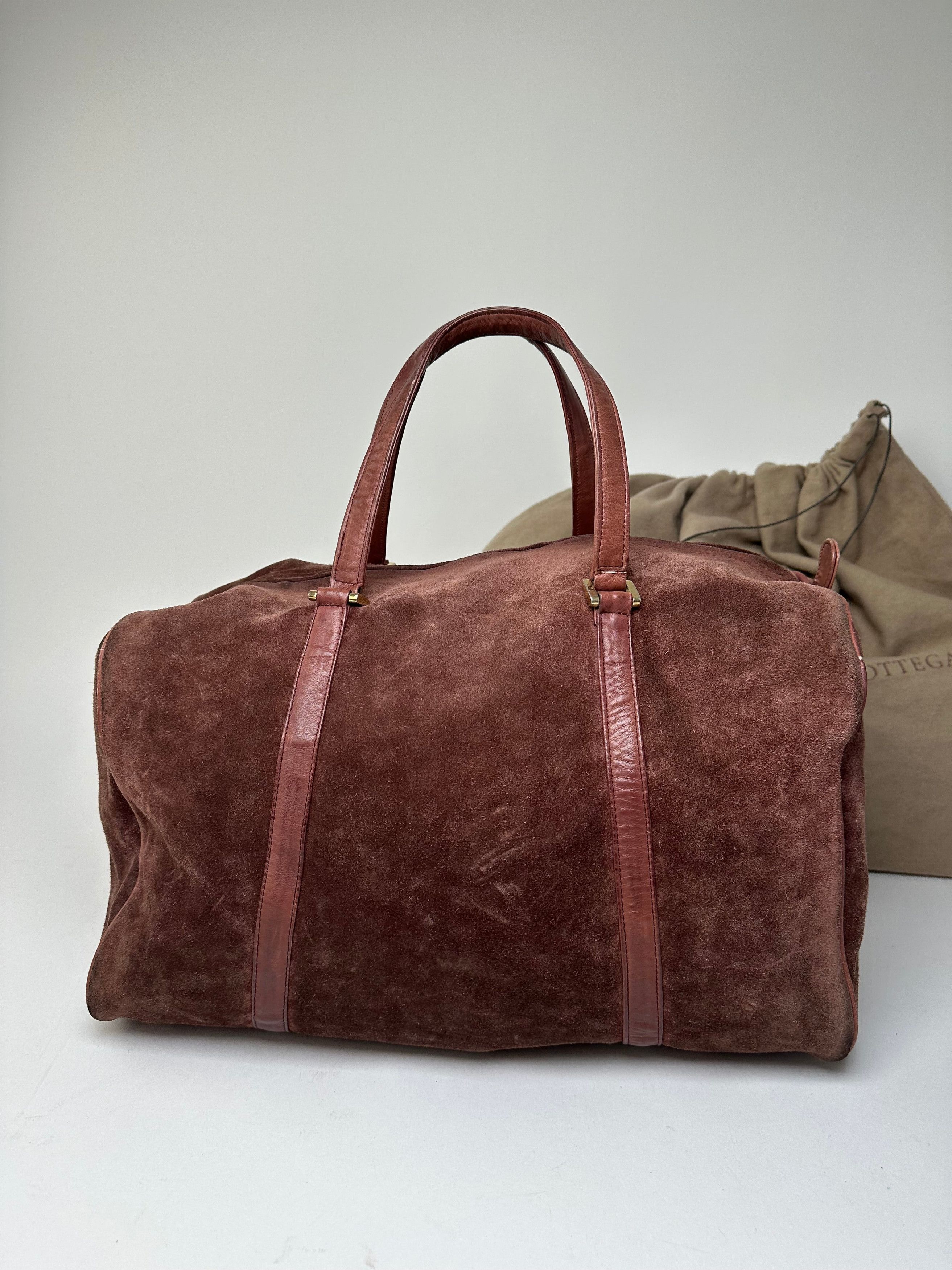 Bottega Veneta Vintage Suede Weekender Duffle Bag Burgundy Size ONE SIZE - 13 Thumbnail