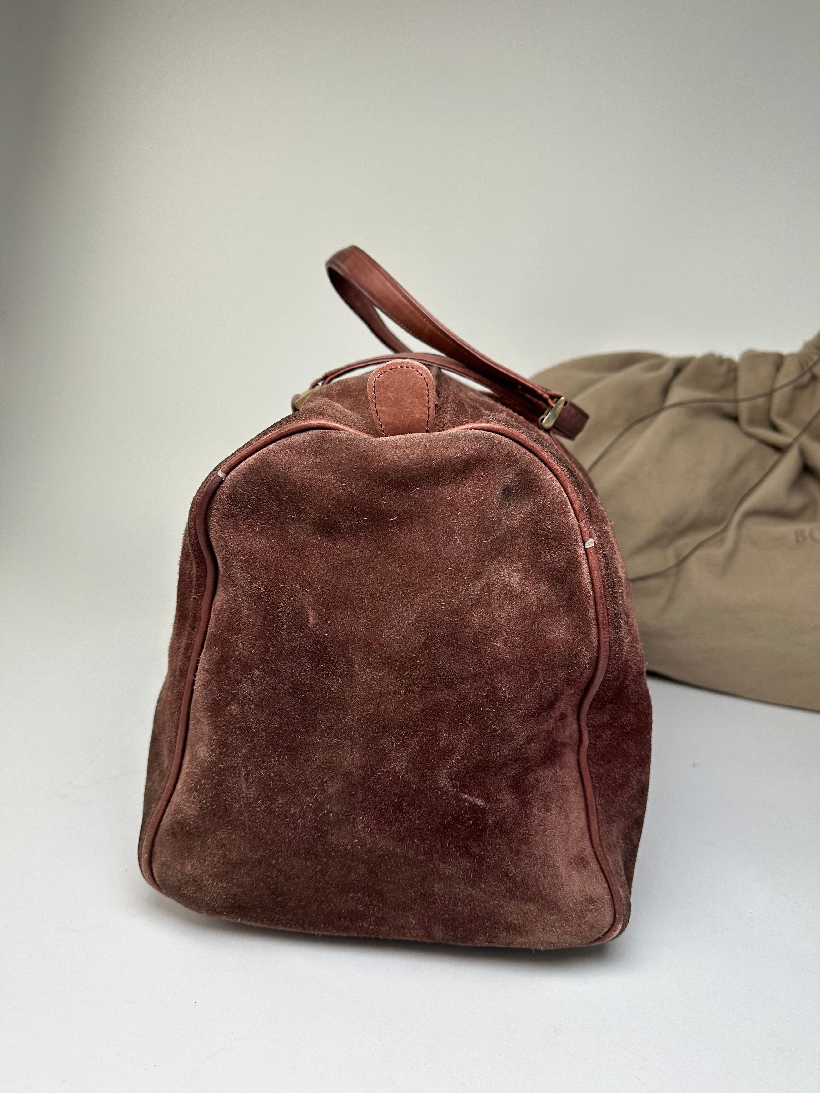 Bottega Veneta Vintage Suede Weekender Duffle Bag Burgundy Size ONE SIZE - 5 Thumbnail