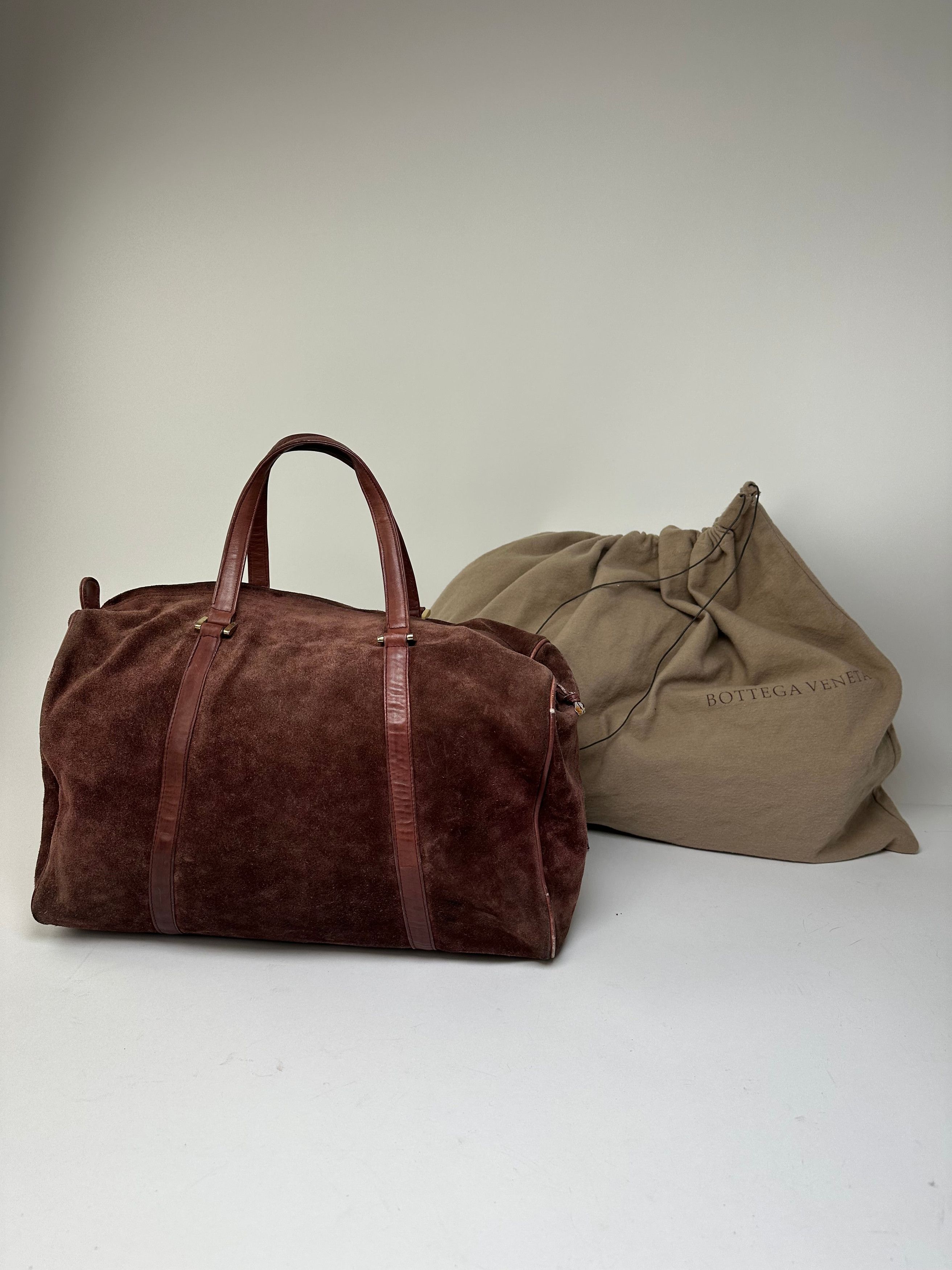 Bottega Veneta Vintage Suede Weekender Duffle Bag Burgundy Size ONE SIZE - 6 Thumbnail