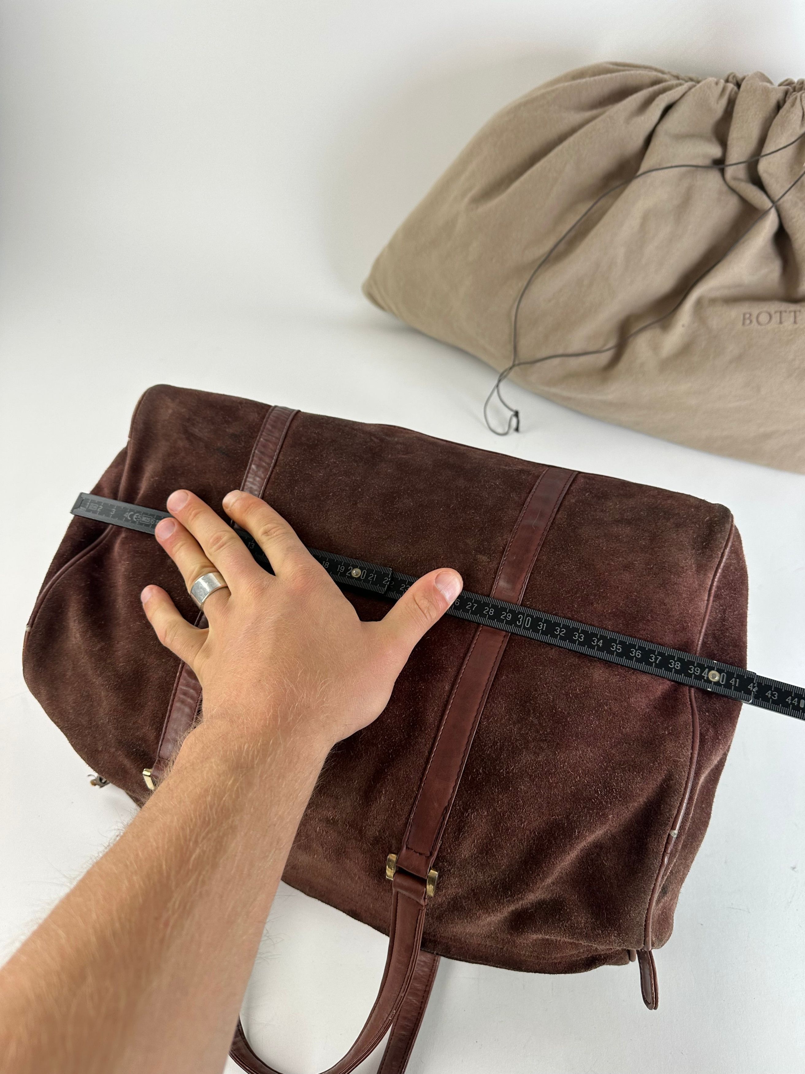 Bottega Veneta Vintage Suede Weekender Duffle Bag Burgundy Size ONE SIZE - 9 Thumbnail