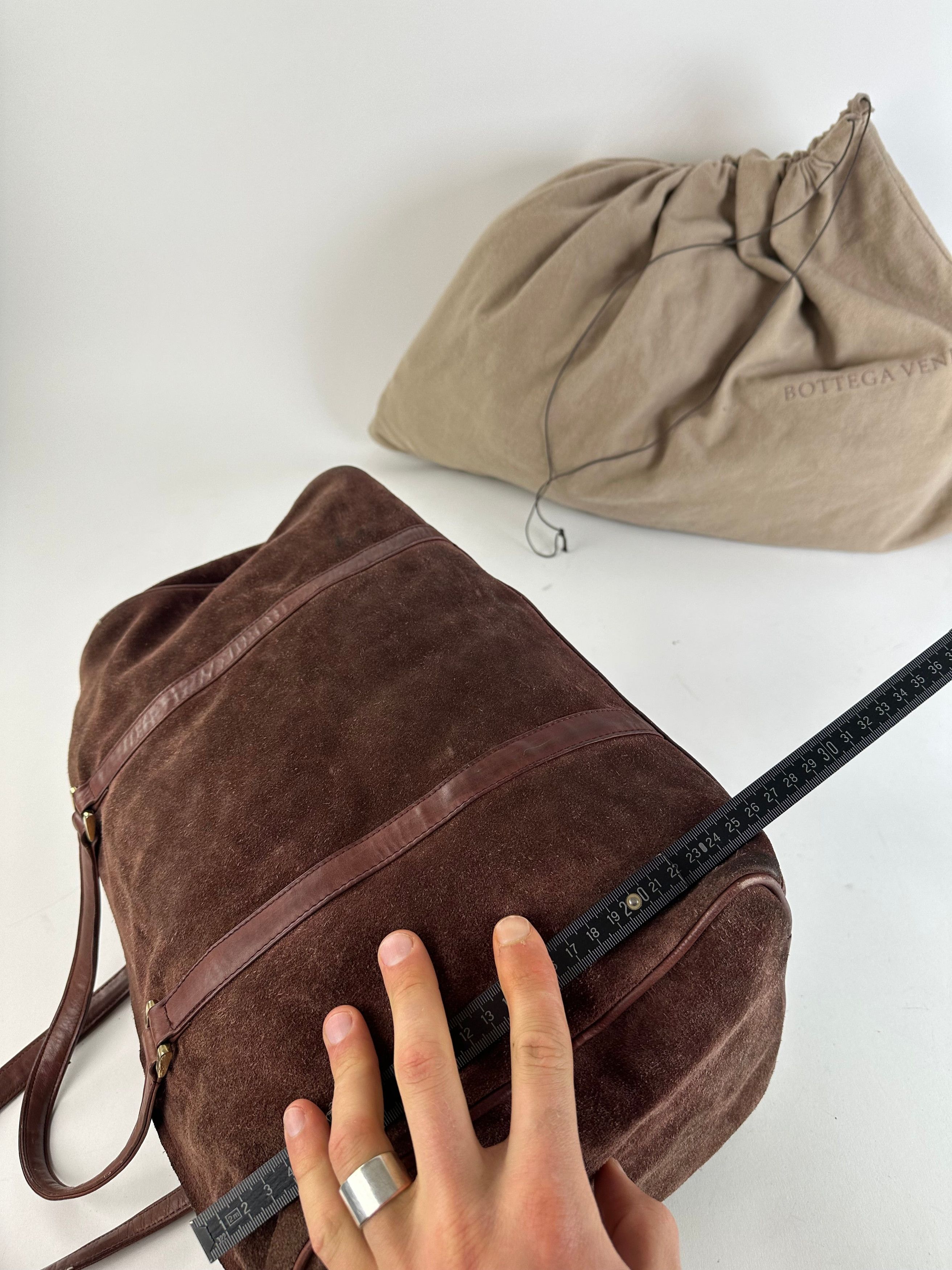 Bottega Veneta Vintage Suede Weekender Duffle Bag Burgundy Size ONE SIZE - 10 Thumbnail