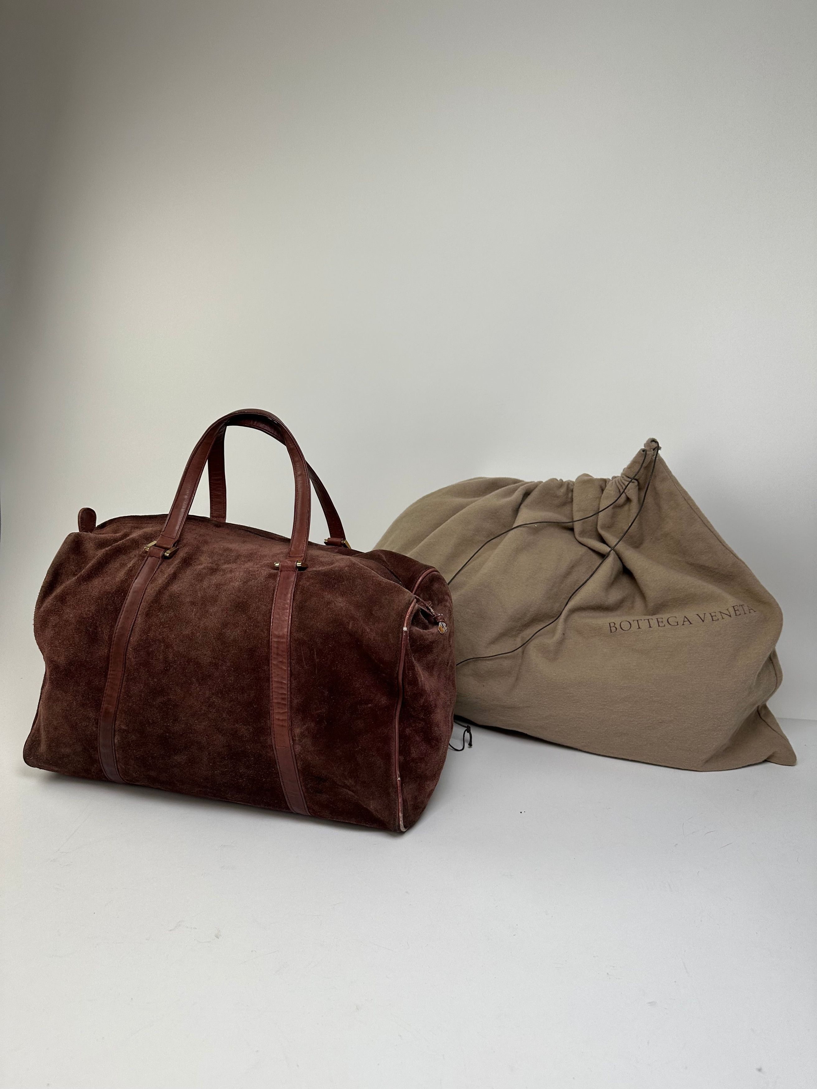 Bottega Veneta Vintage Suede Weekender Duffle Bag Burgundy Size ONE SIZE - 12 Thumbnail