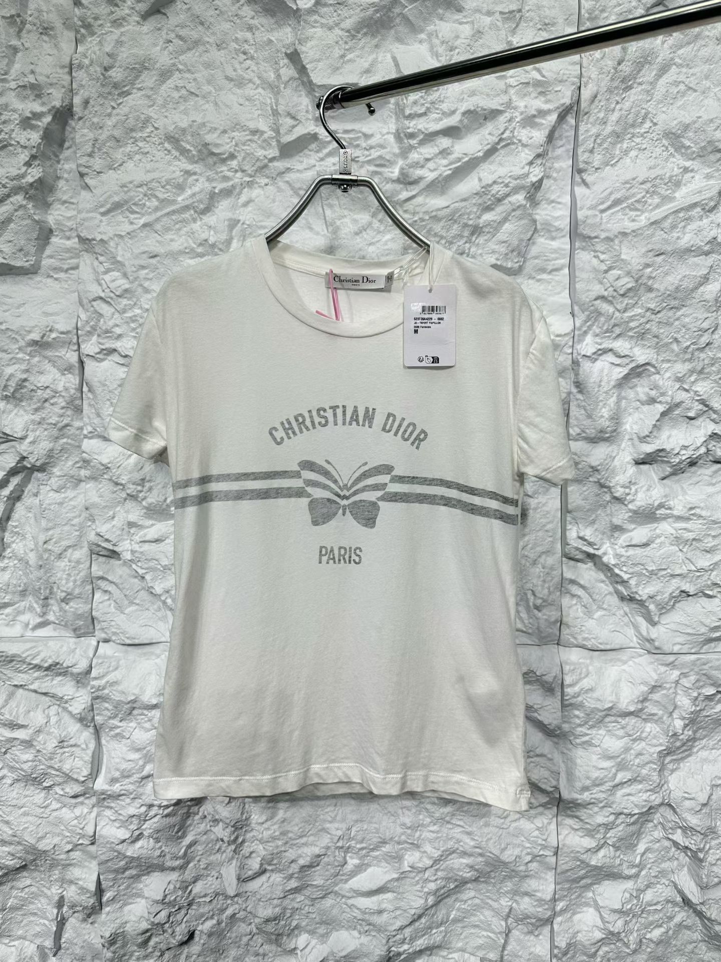 Dior Dior Butterfly Stripe Logo T-Shirt Size M Size M / US 6-8 / IT 42-44 - 2 Thumbnail