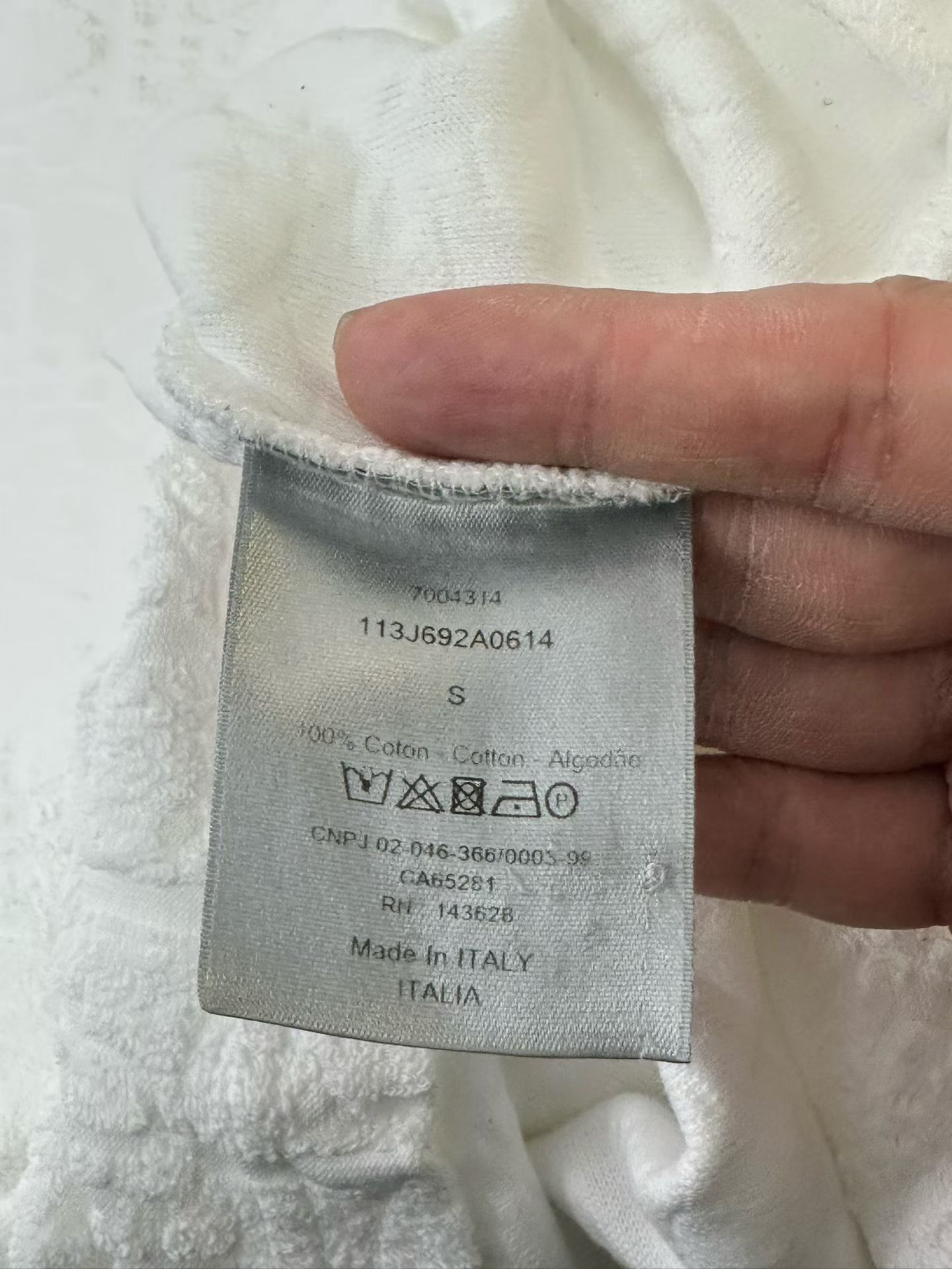 Dior Dior White Oblique Terry Cloth T-Shirt Size S Size US S / EU 44-46 / 1 - 5 Thumbnail