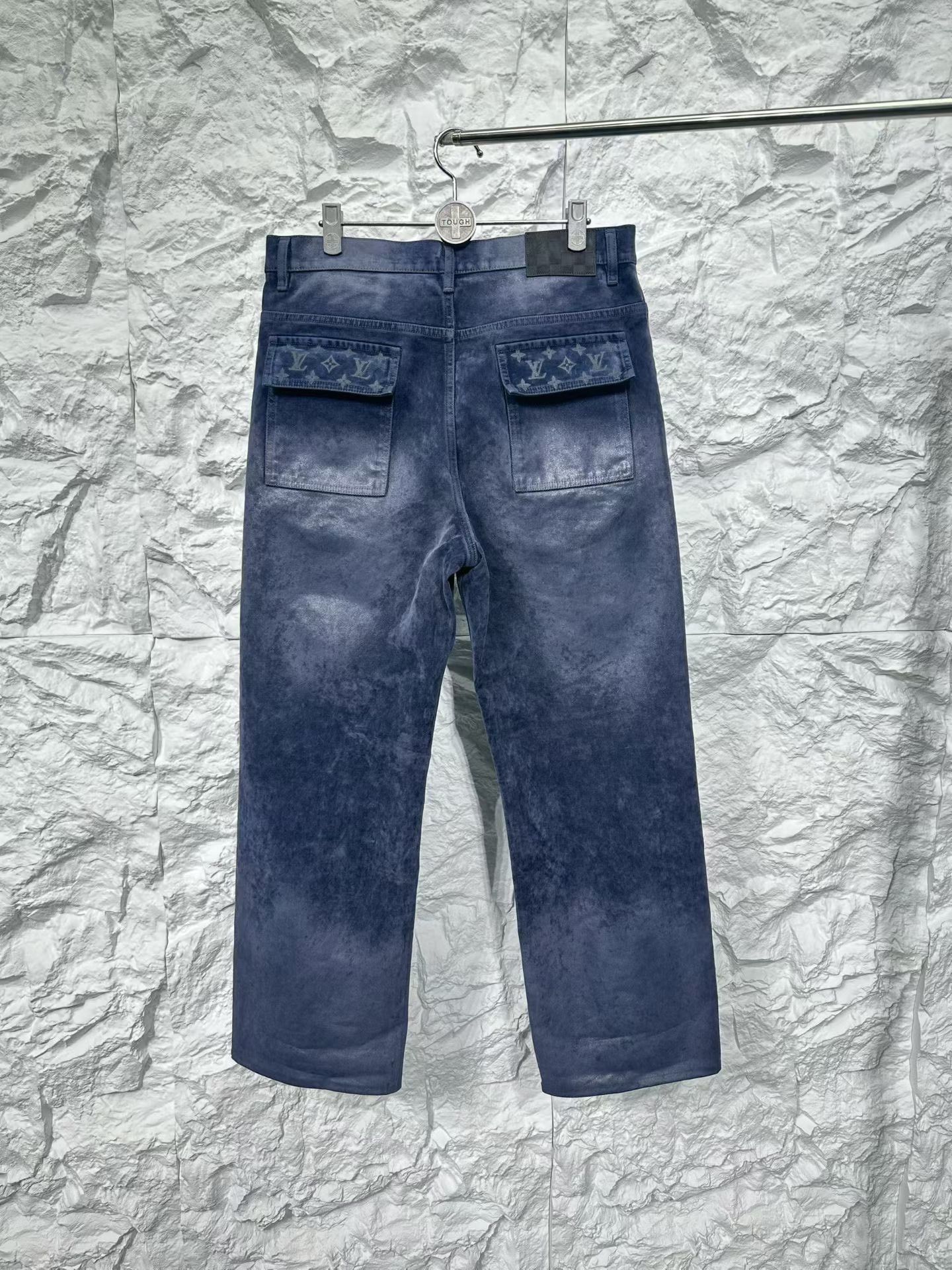 Louis Vuitton Louis Vuitton Flocked Monogram Denim Jeans 31 Size US 31 - 3 Thumbnail