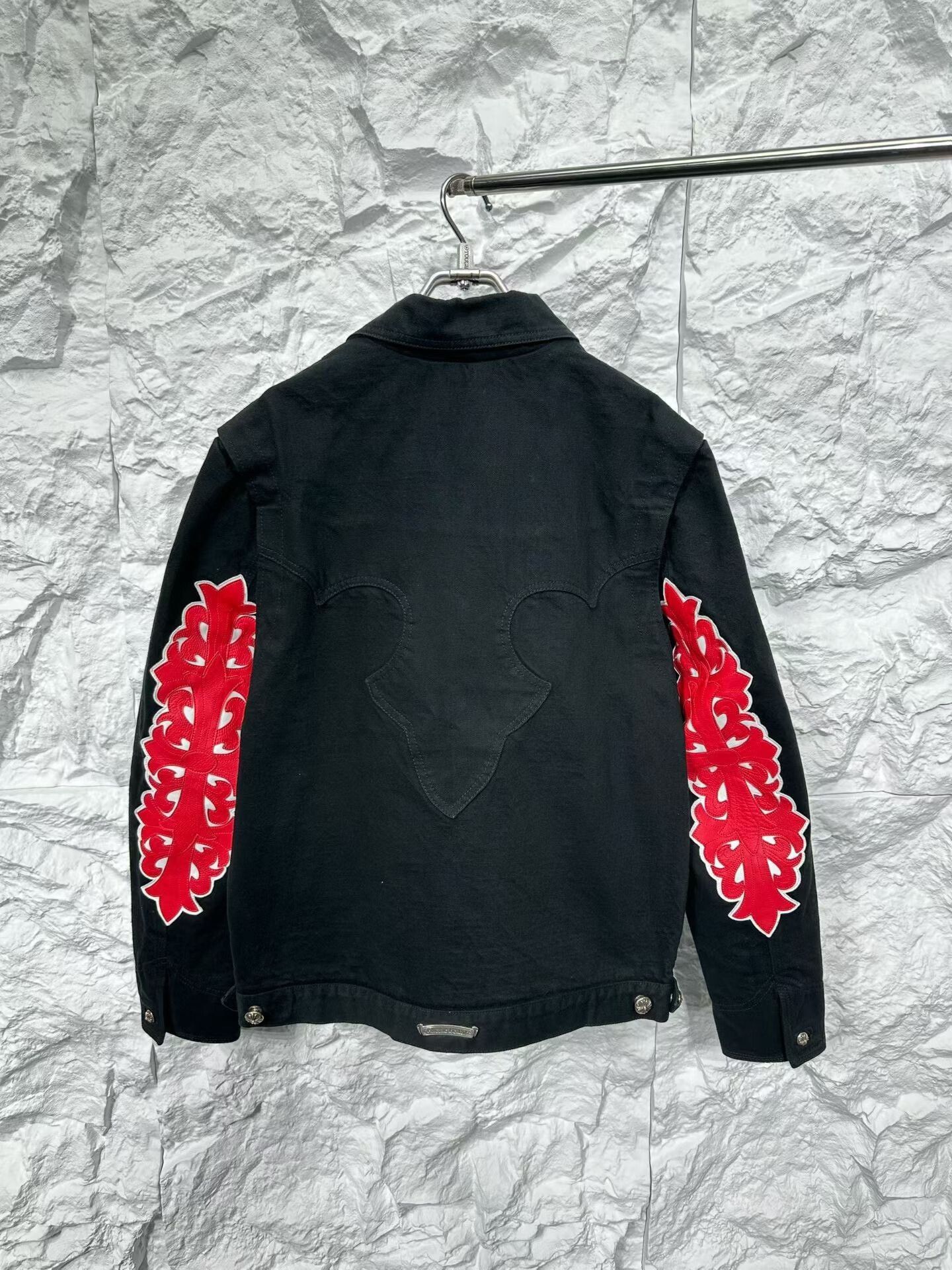 Chrome Hearts Chrome Hearts Red Flame Patch Denim Jacket Size M Size US M / EU 48-50 / 2 - 2 Thumbnail