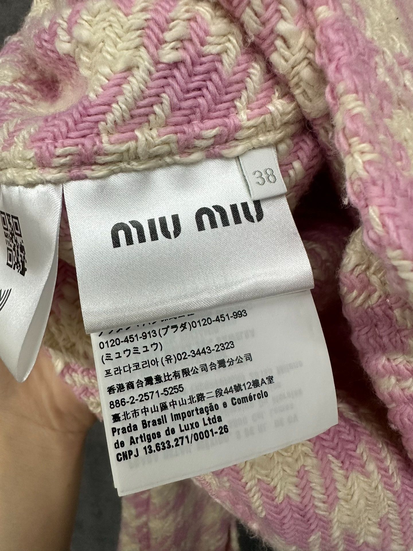Miu Miu Miu Miu Pink Houndstooth Tweed Jacket Size 38 Size XS / US 0-2 / IT 36-38 - 4 Thumbnail