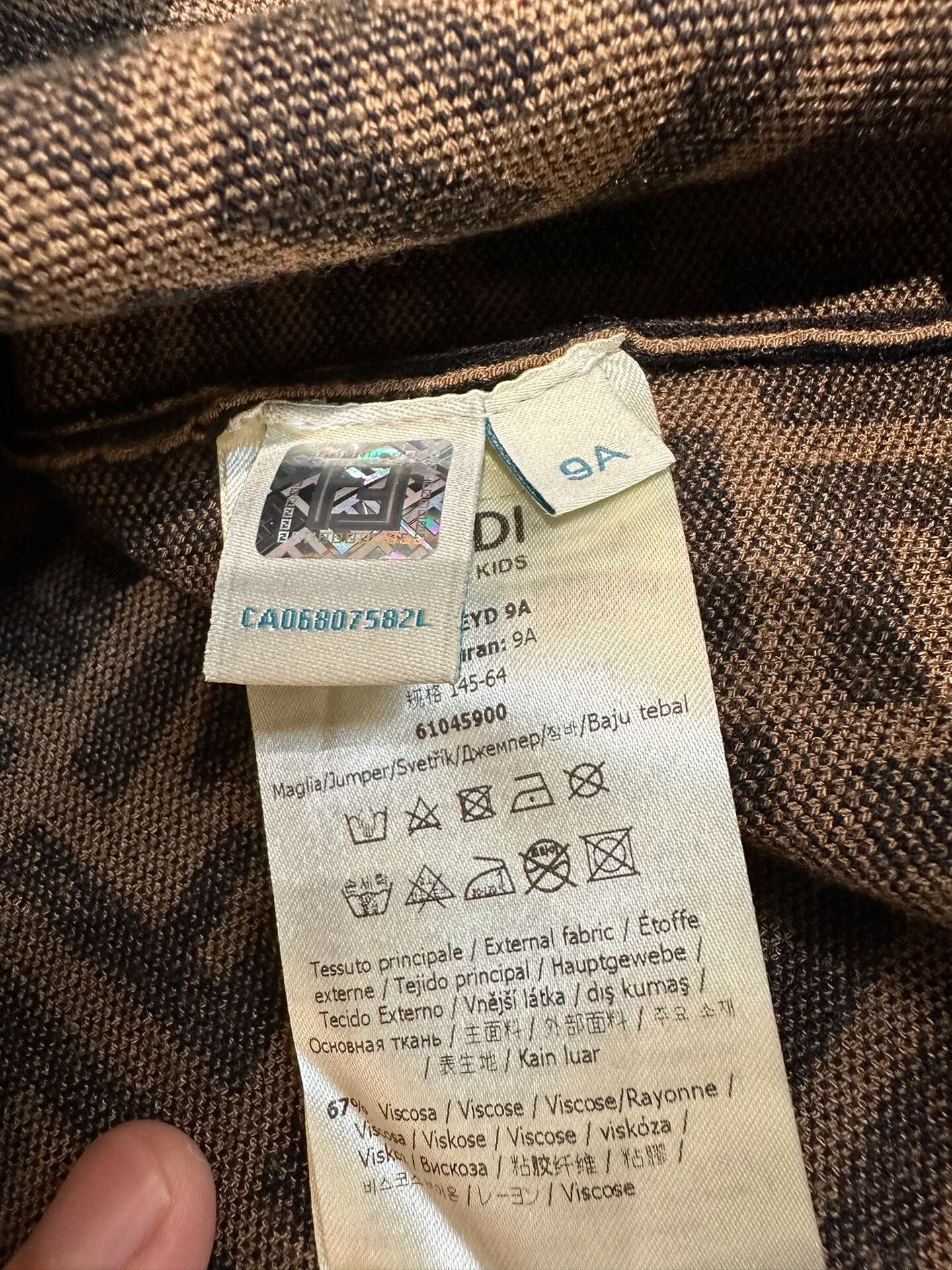 Fendi Fendi Kids Zucca Monogram Knit Mini Skirt 9A Size 25" / US 0 / IT 36 - 4 Thumbnail