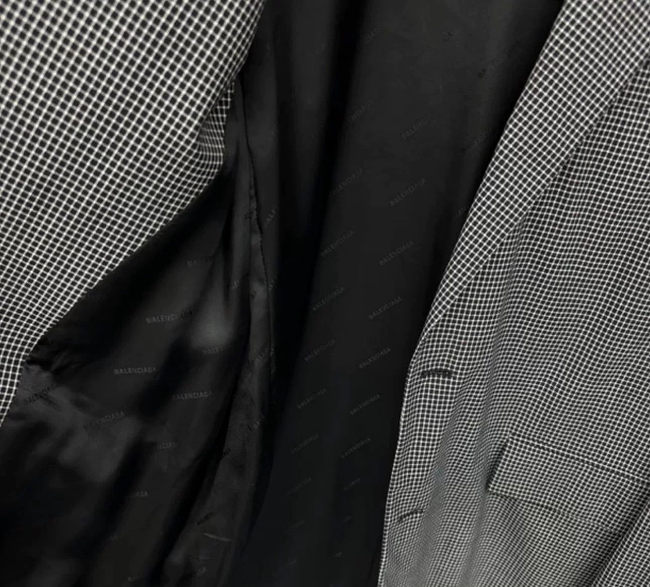 Balenciaga Balenciaga Checkered Embroidered Logo Blazer Size 40R Size 40R - 5 Thumbnail