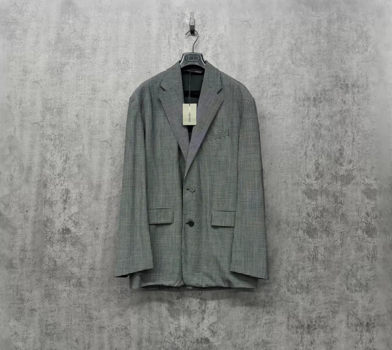 Balenciaga Balenciaga Checkered Embroidered Logo Blazer Size 40R Size 40R - 2 Thumbnail