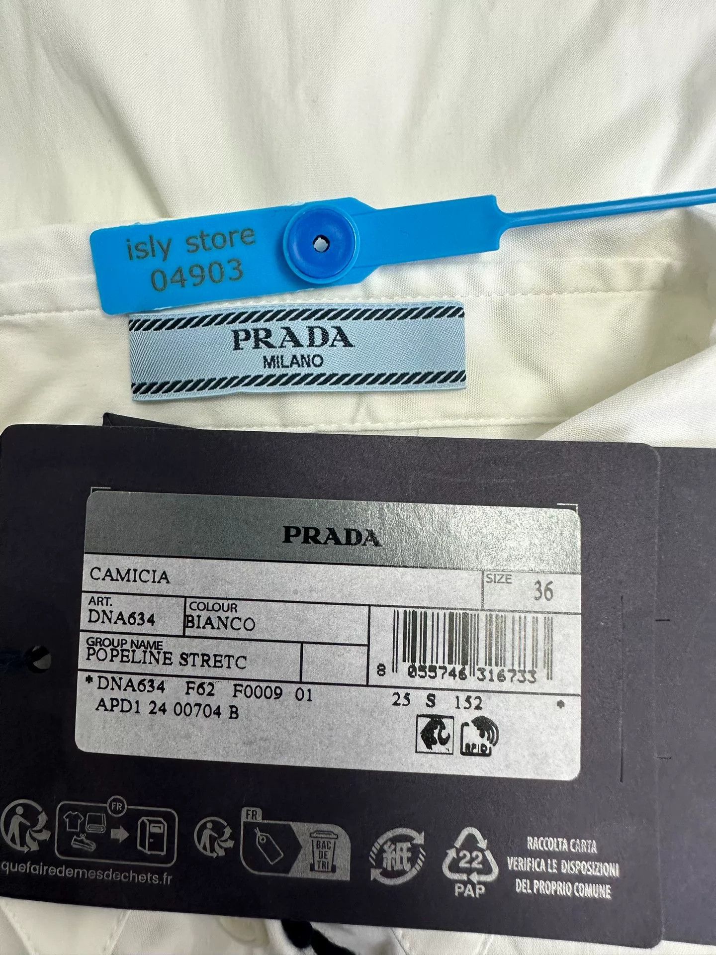 Prada Prada Stretch Poplin Button Up Shirt IT 36 Size XS / US 0-2 / IT 36-38 - 5 Thumbnail