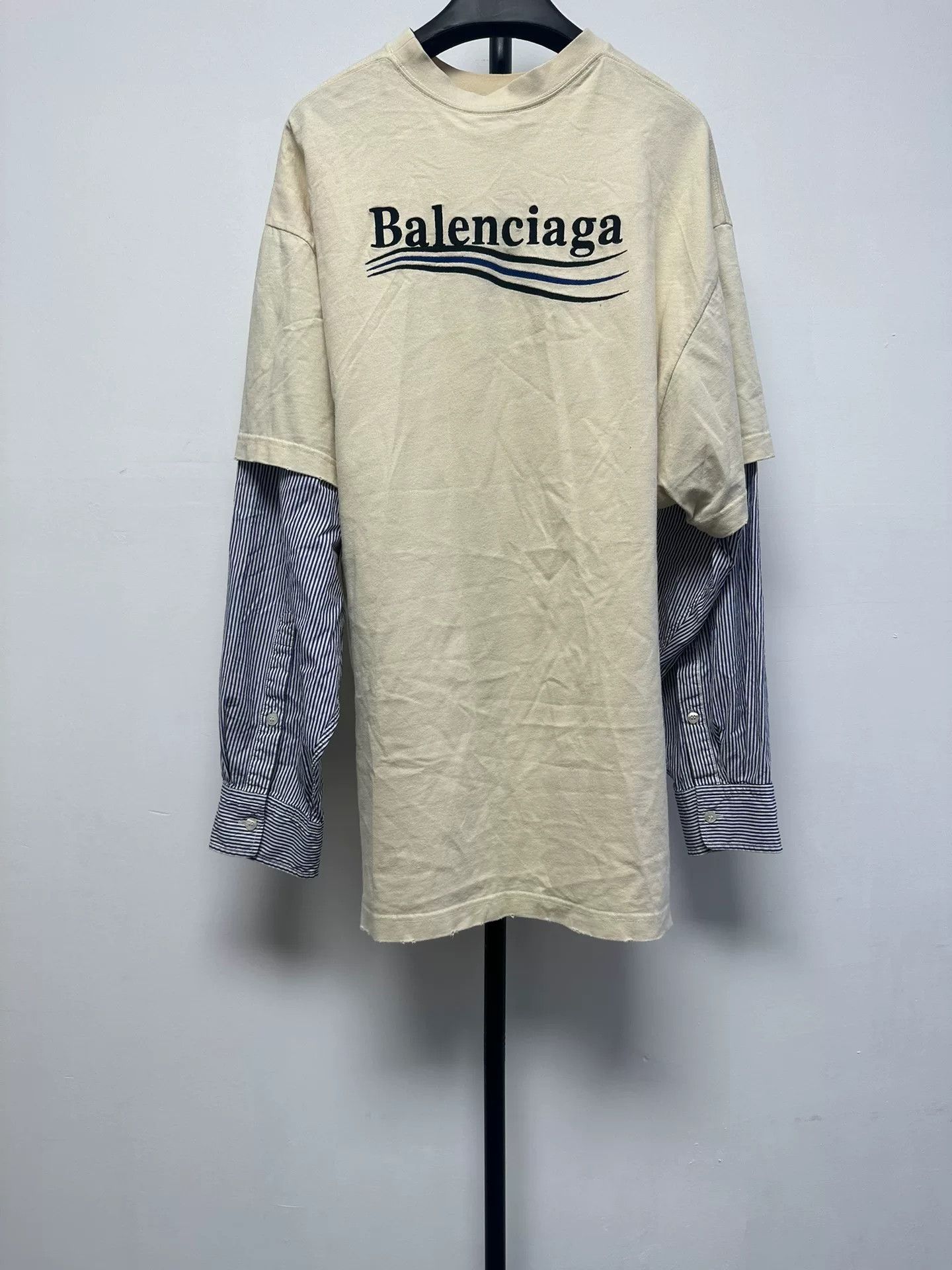 Balenciaga Balenciaga Layered Trompe L'oeil Long Sleeve T-Shirt US M Size US M / EU 48-50 / 2 - 3 Thumbnail