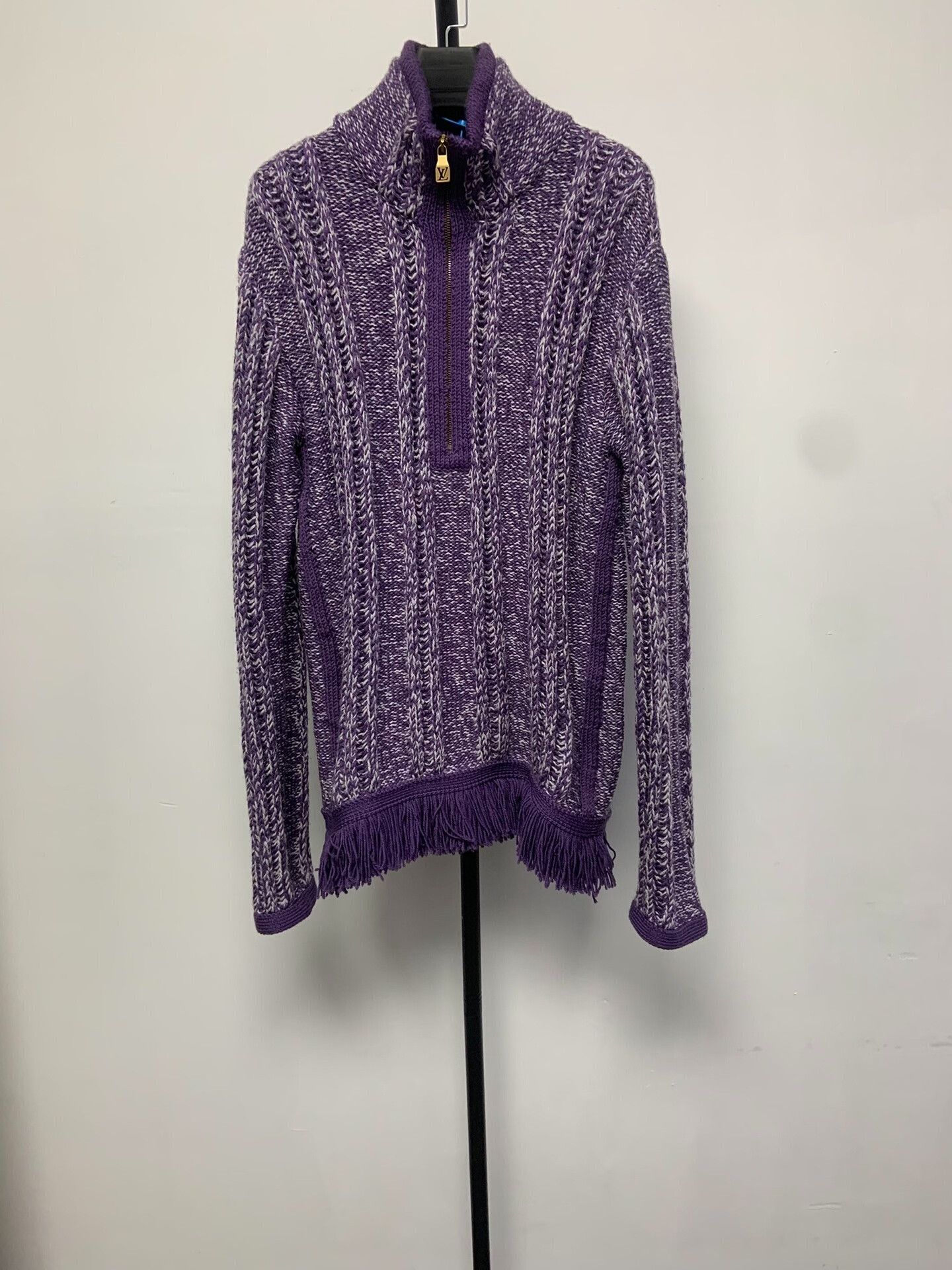 Louis Vuitton Louis Vuitton Purple Jacquard Half-Zip Sweater S Size US S / EU 44-46 / 1 - 2 Thumbnail